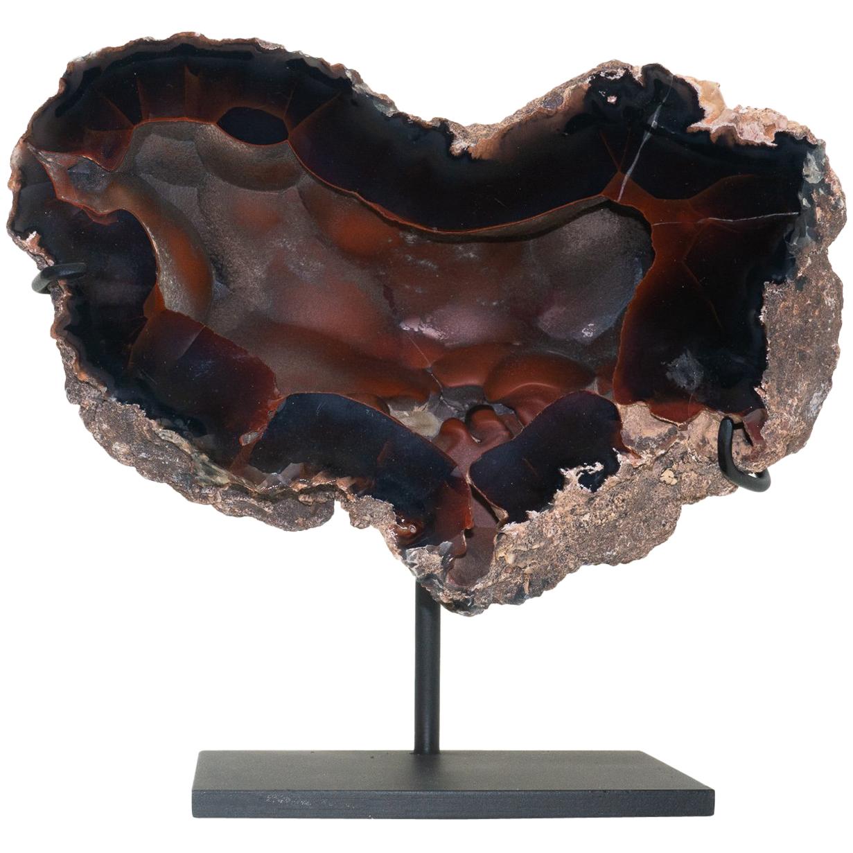 Large Argentinian Red Fox Agate Mounted