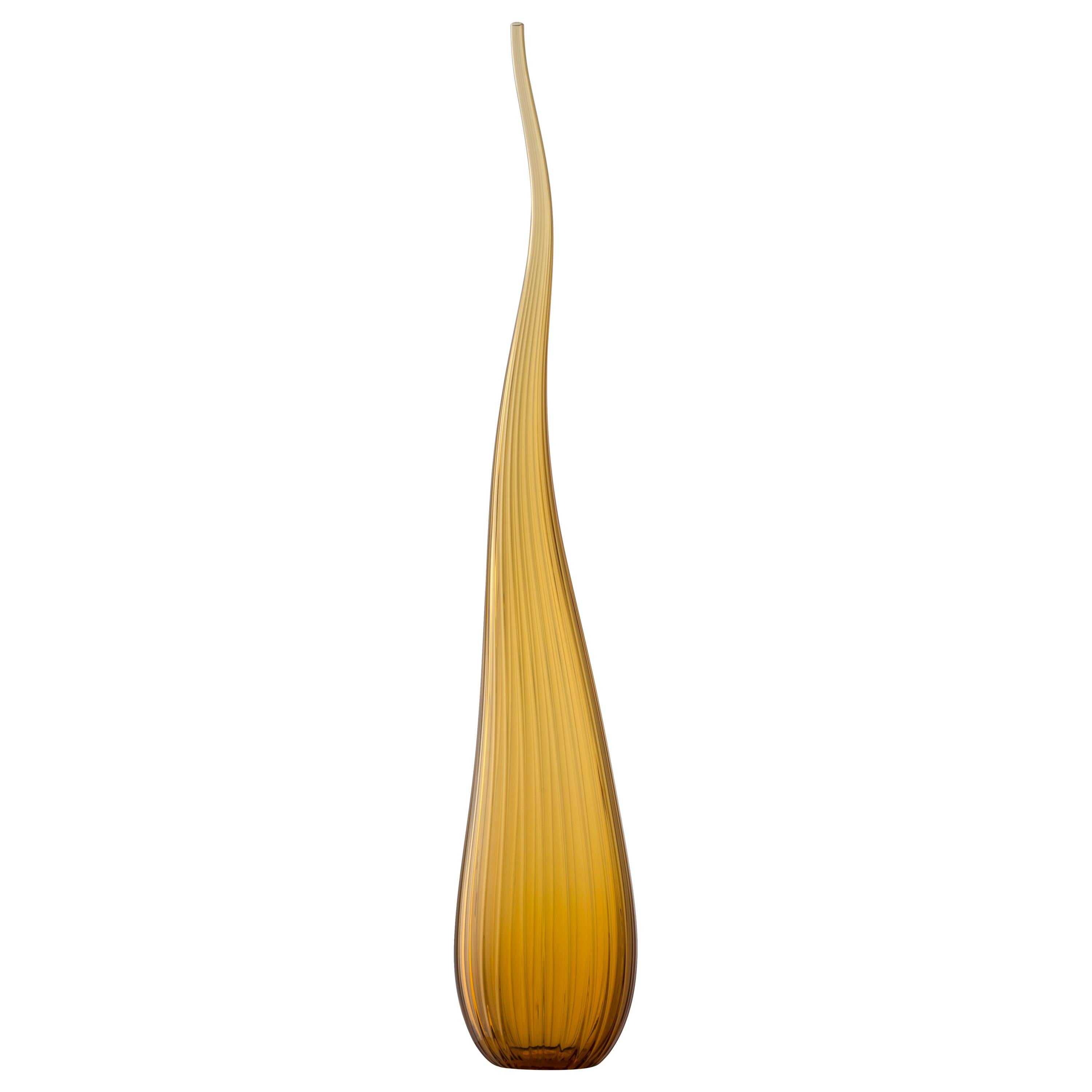 Gold (3695) Large Aria Lucido Vase in Hand Blown Murano Glass by Renzo Stellon