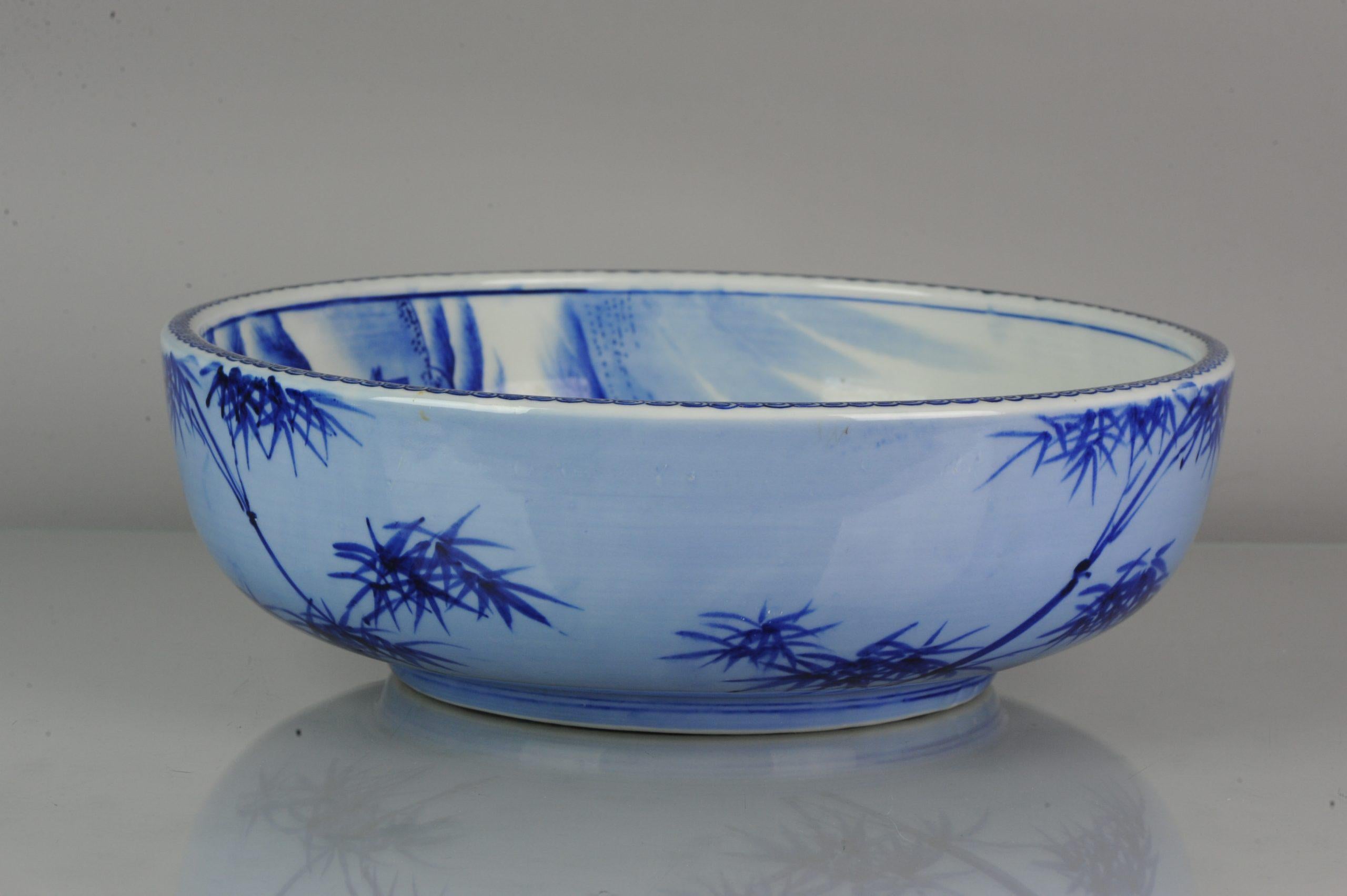 Earthenware Large Arita Bowl Beautifull Japanese Porcelain 19th Century Edo/Meiji Period For Sale