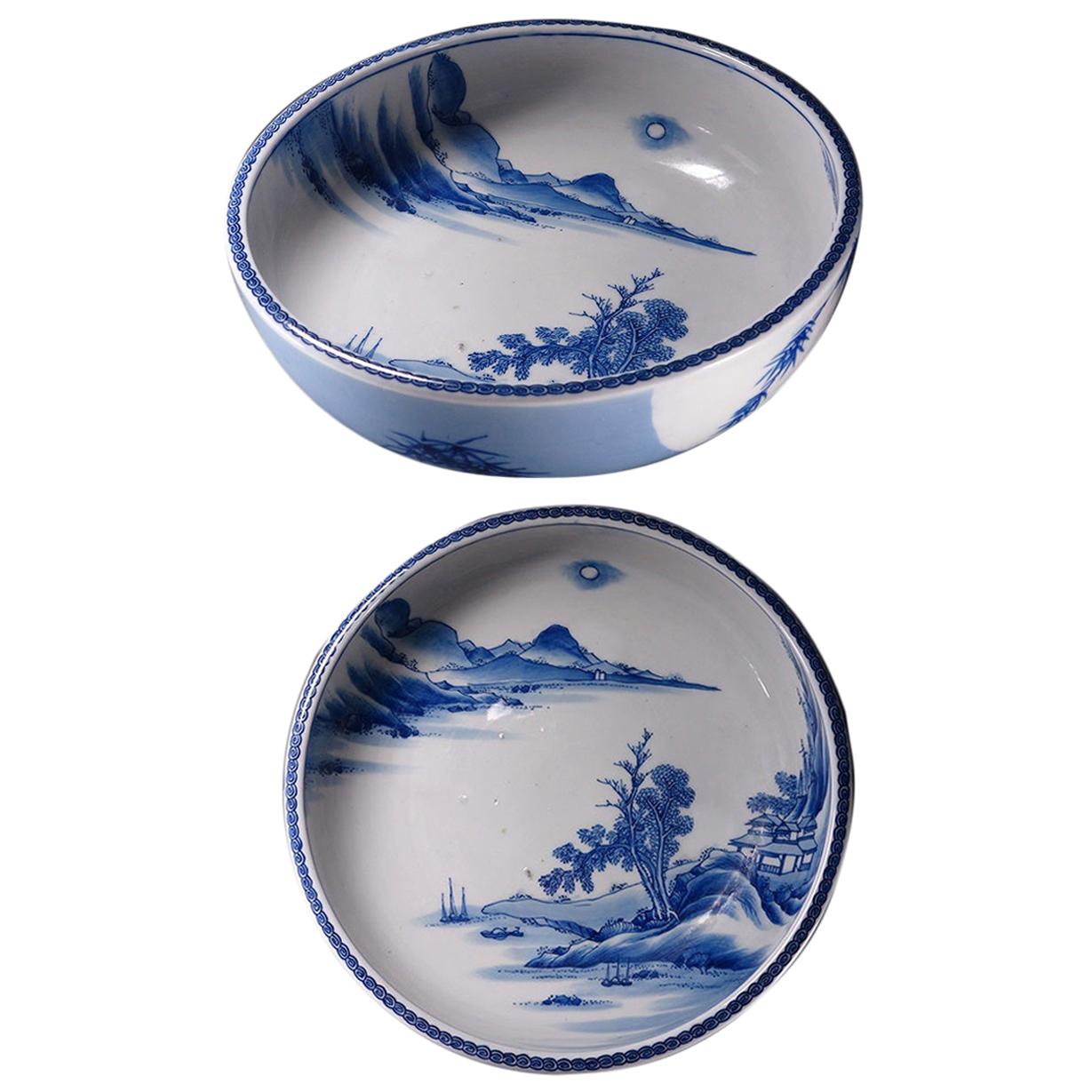 Large Arita Bowl Beautifull Japanese Porcelain 19th Century Edo/Meiji Period
