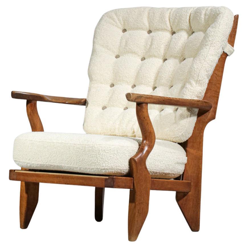 Grand fauteuil des designers français Guillerme et Chambron des années 60 édité par Votre Maison, modèle 
