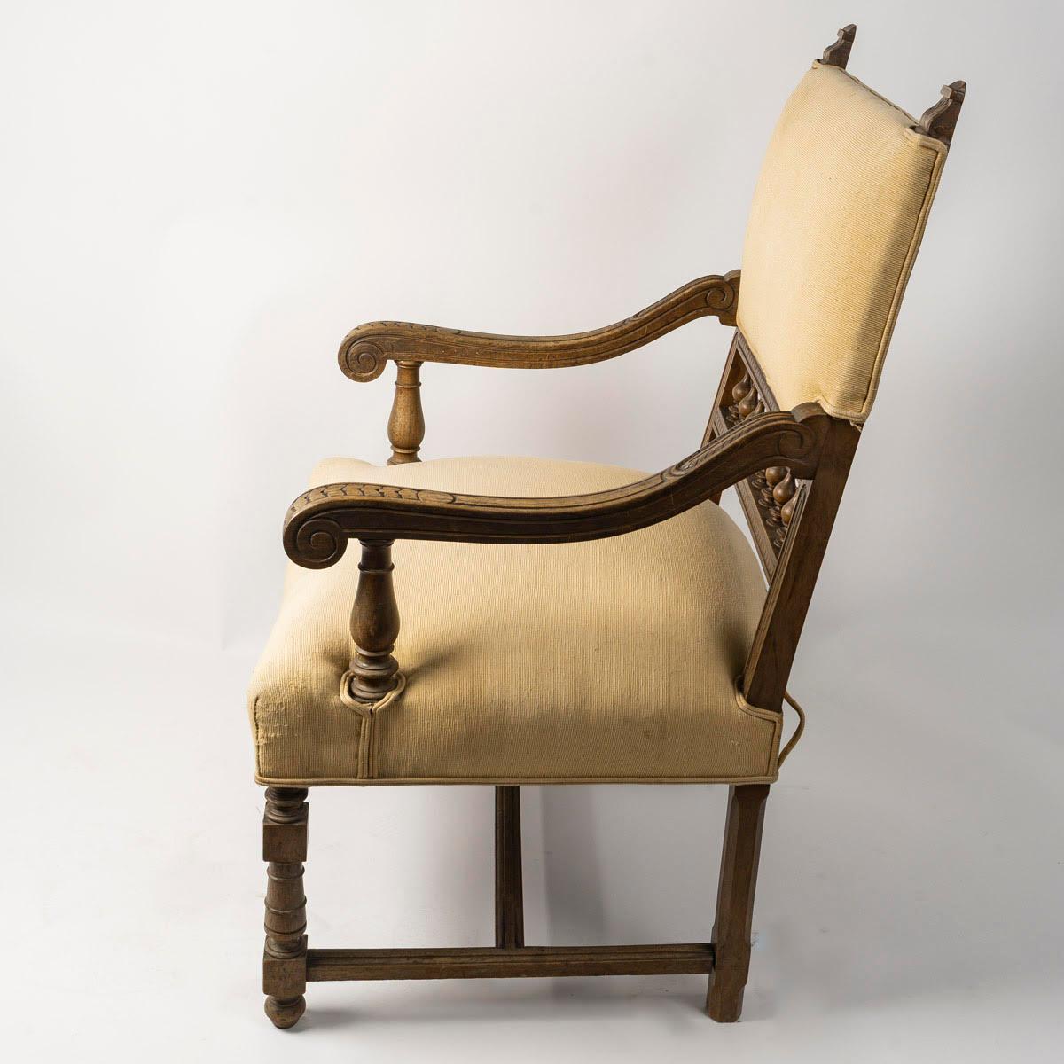 Grande poltrona in stile Enrico II, XIX secolo, periodo Napoleone III. in vendita 1