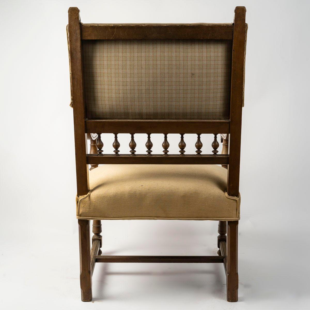 Grande poltrona in stile Enrico II, XIX secolo, periodo Napoleone III. in vendita 2