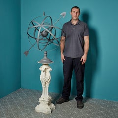 Large Armillary Sundial with Cast Iron Pedestal