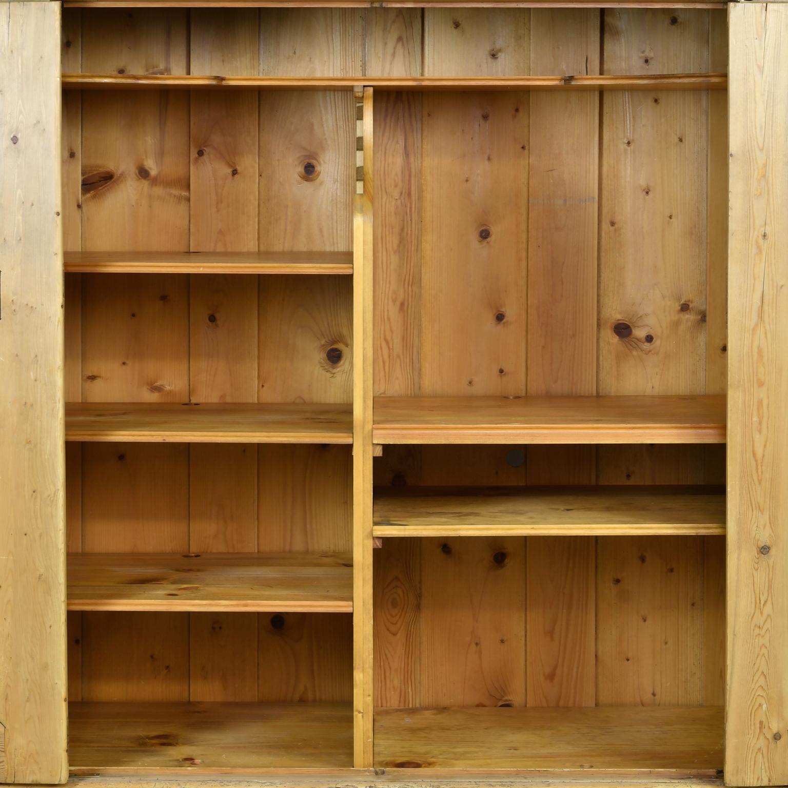 pine armoire with shelves