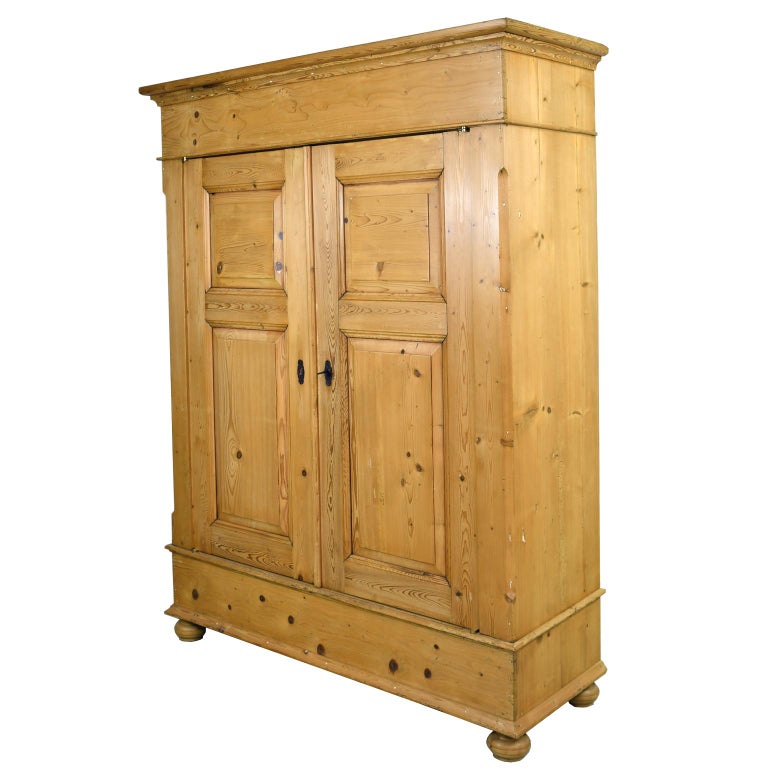 Large Armoire in Pine with Interior Storage Shelves, Northern Germany