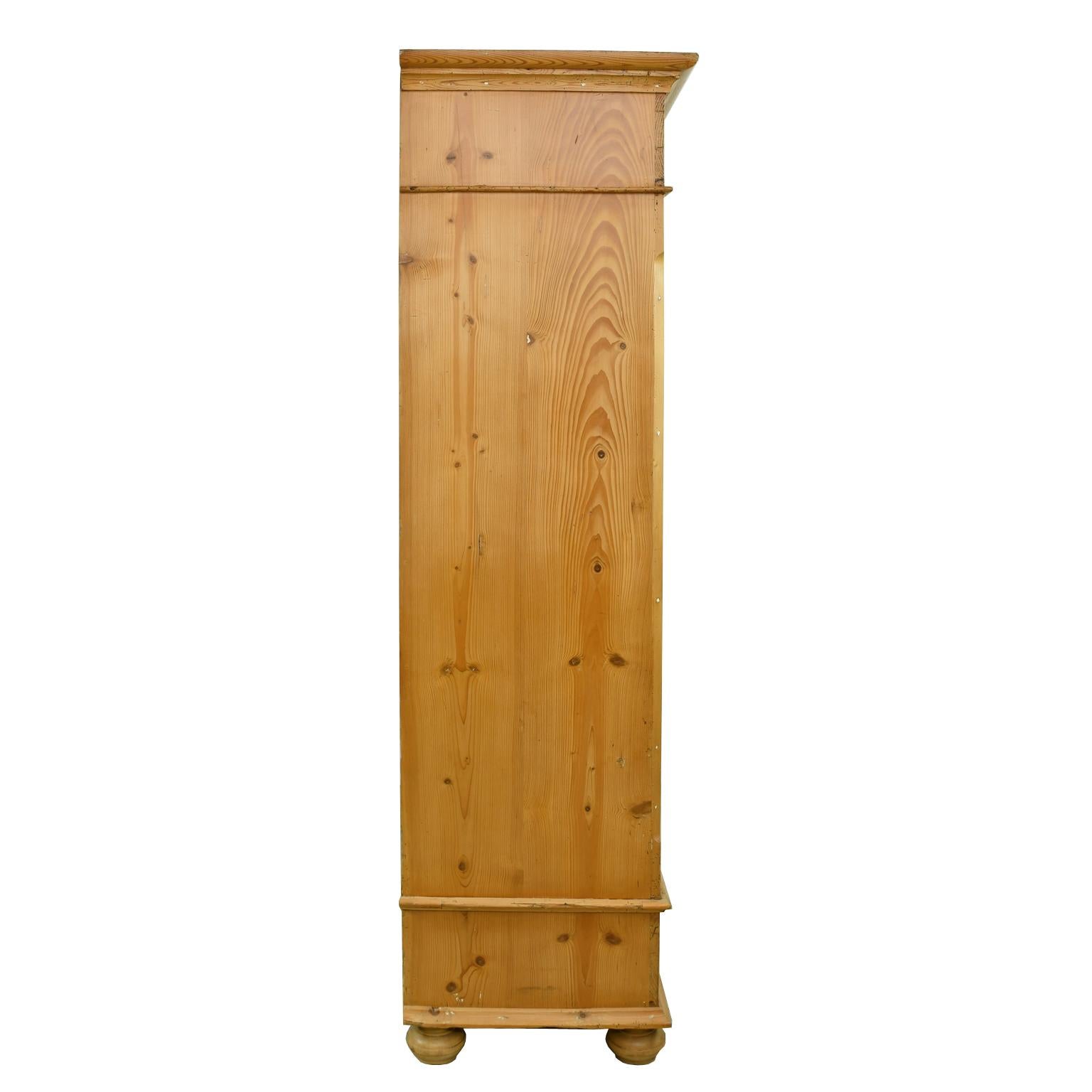 Early 19th Century Large Armoire in Pine with Interior Storage Shelves, Northern Germany