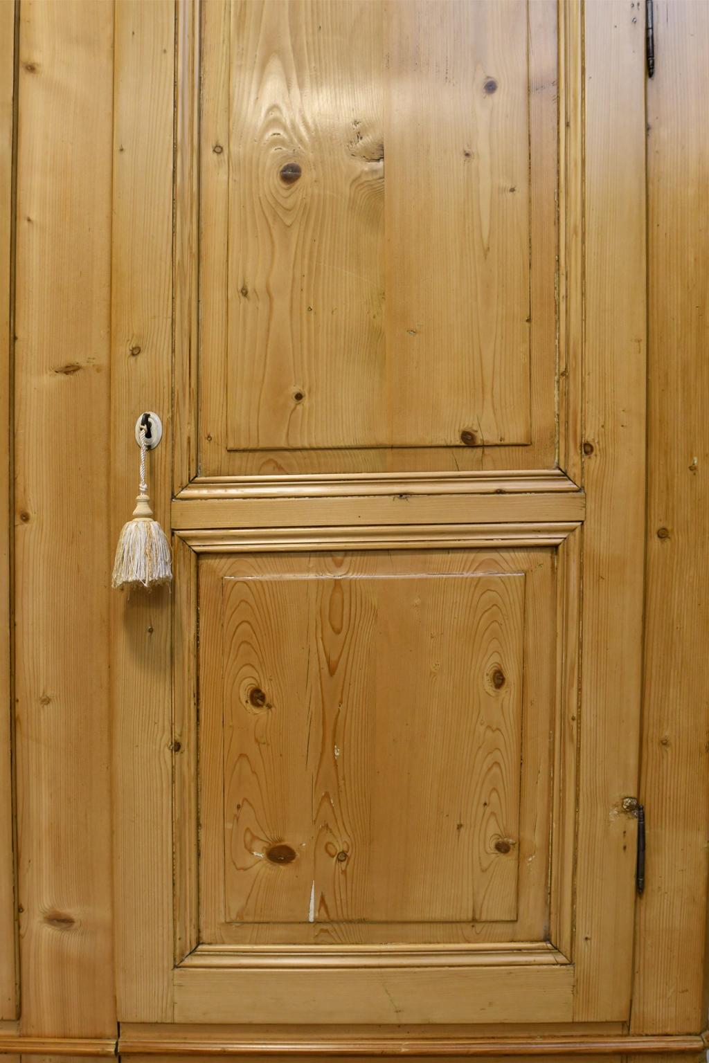 Country Large Armoire in Pine with Arched Bonnet and Drawers, Germany, circa 1800