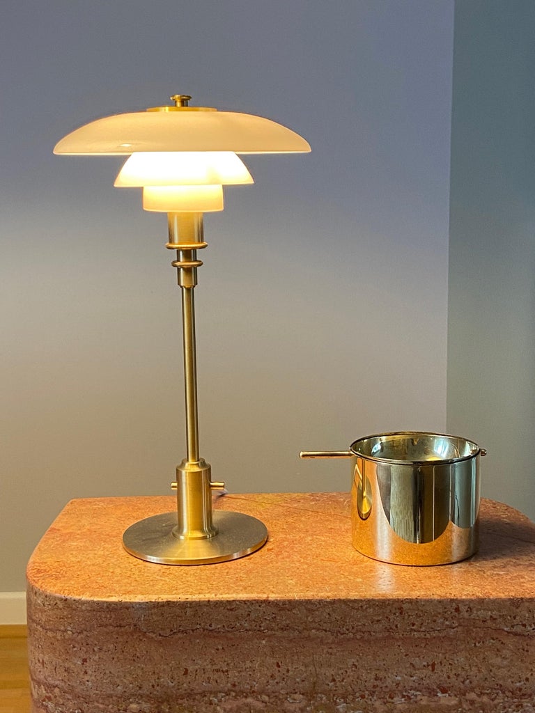 Large Arne Jacobsen Brass Ashtray by Stelton Made in Denmark For Sale