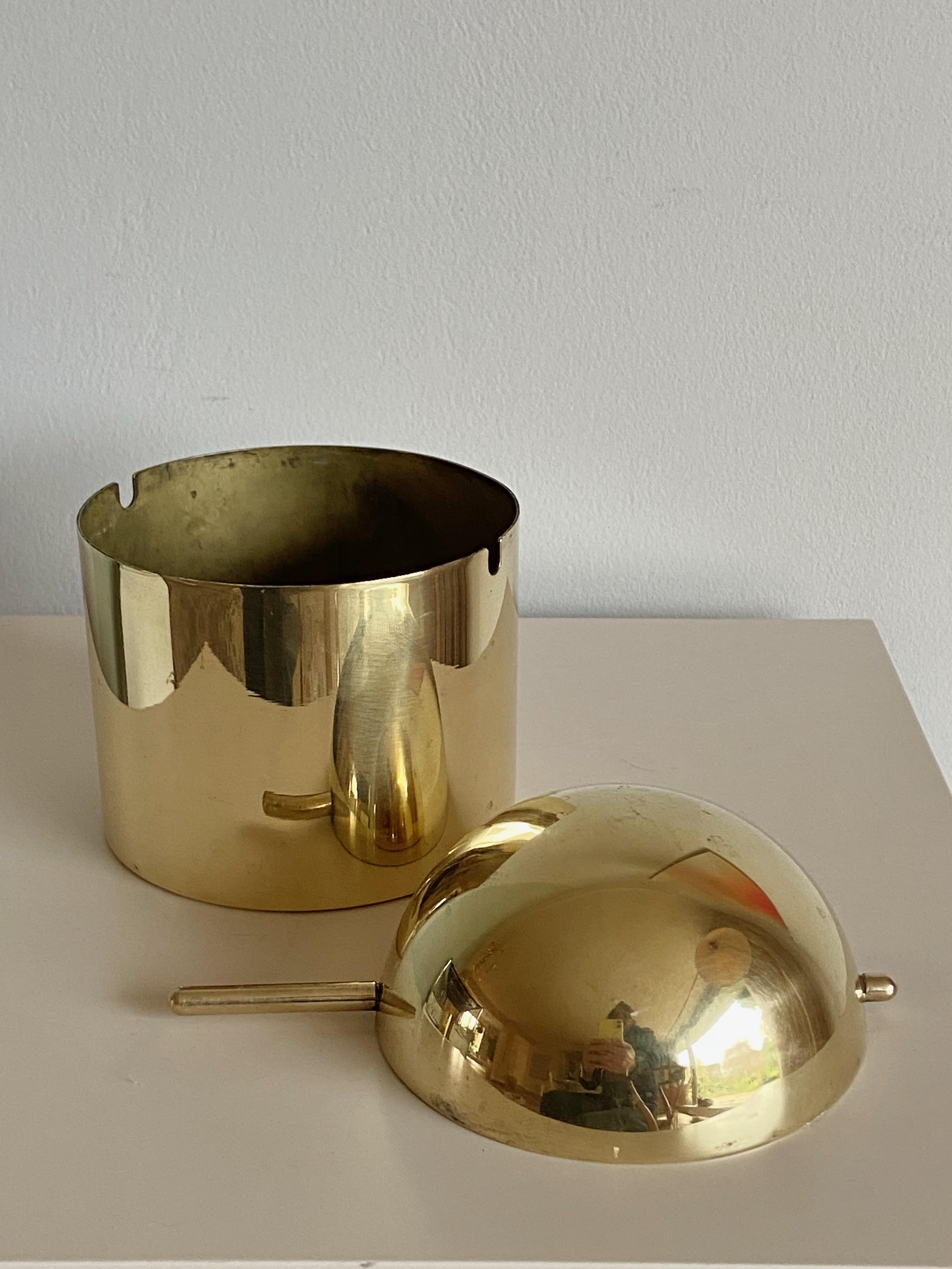 Mid-Century Modern Large Arne Jacobsen Brass Ashtray by Stelton Made in Denmark For Sale