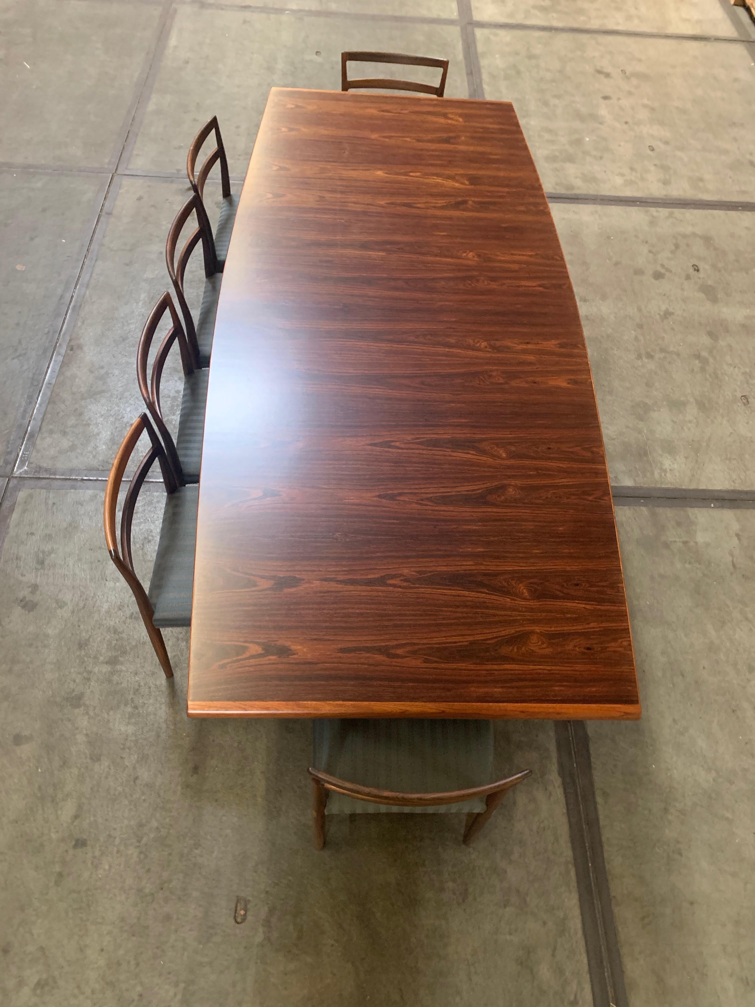 Large Arne Vodder Brazilian Rosewood Dining Table by Sibast 3