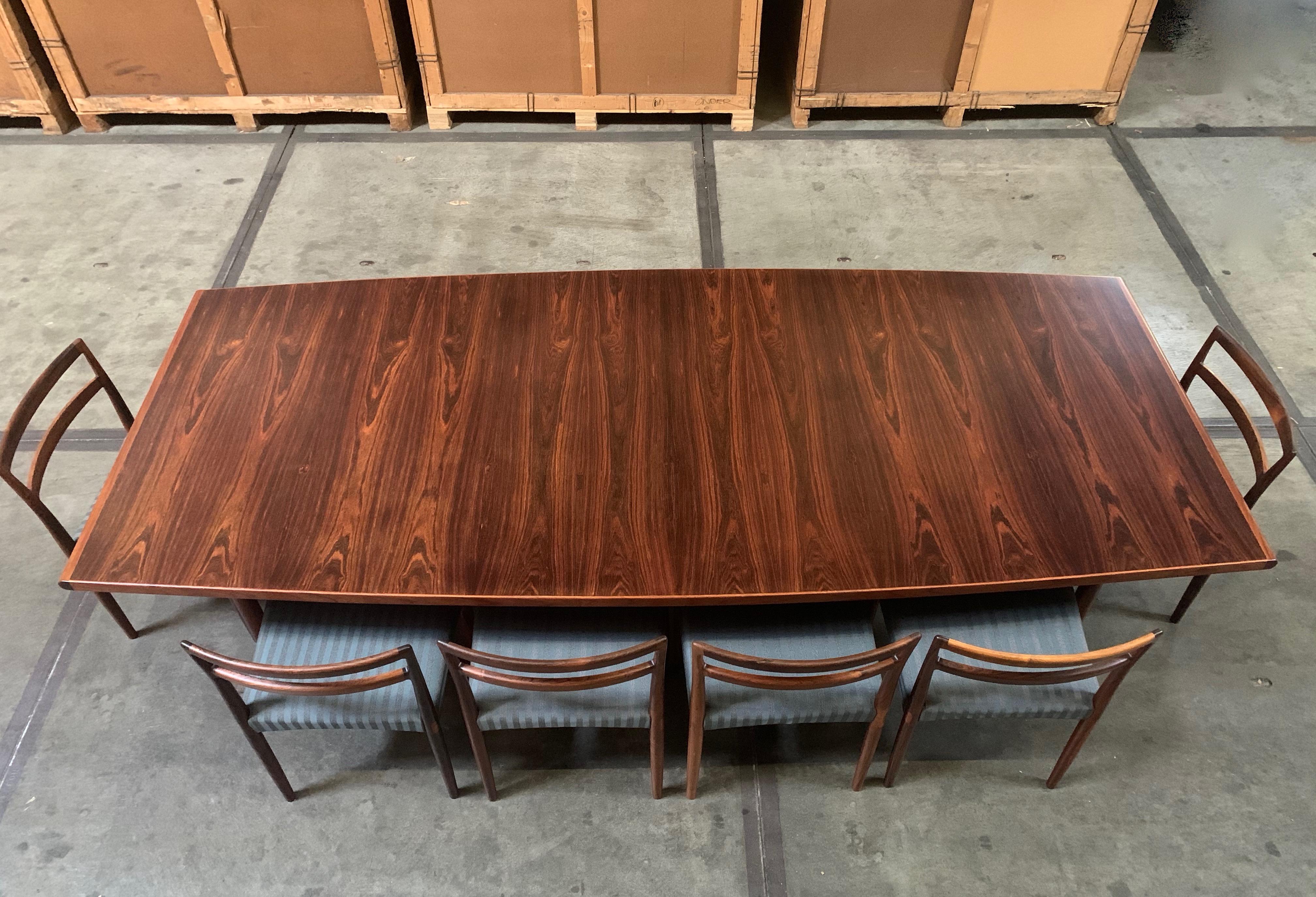 Large Arne Vodder Brazilian Rosewood Dining Table by Sibast 9