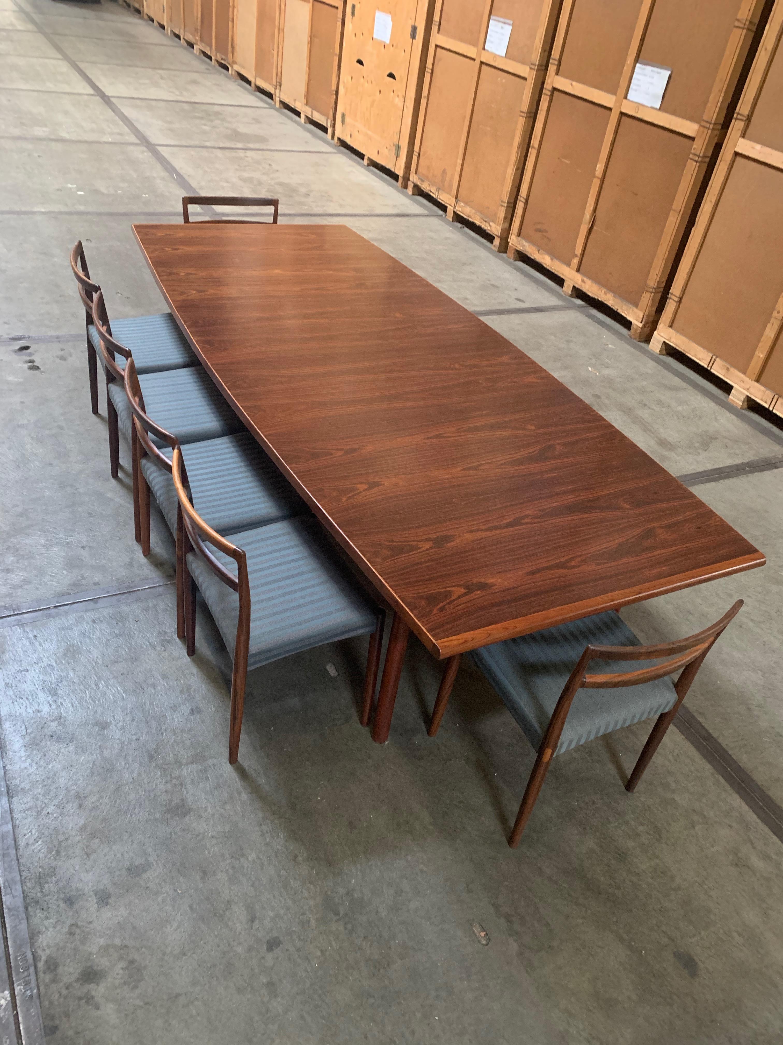 Mid-20th Century Large Arne Vodder Brazilian Rosewood Dining Table by Sibast