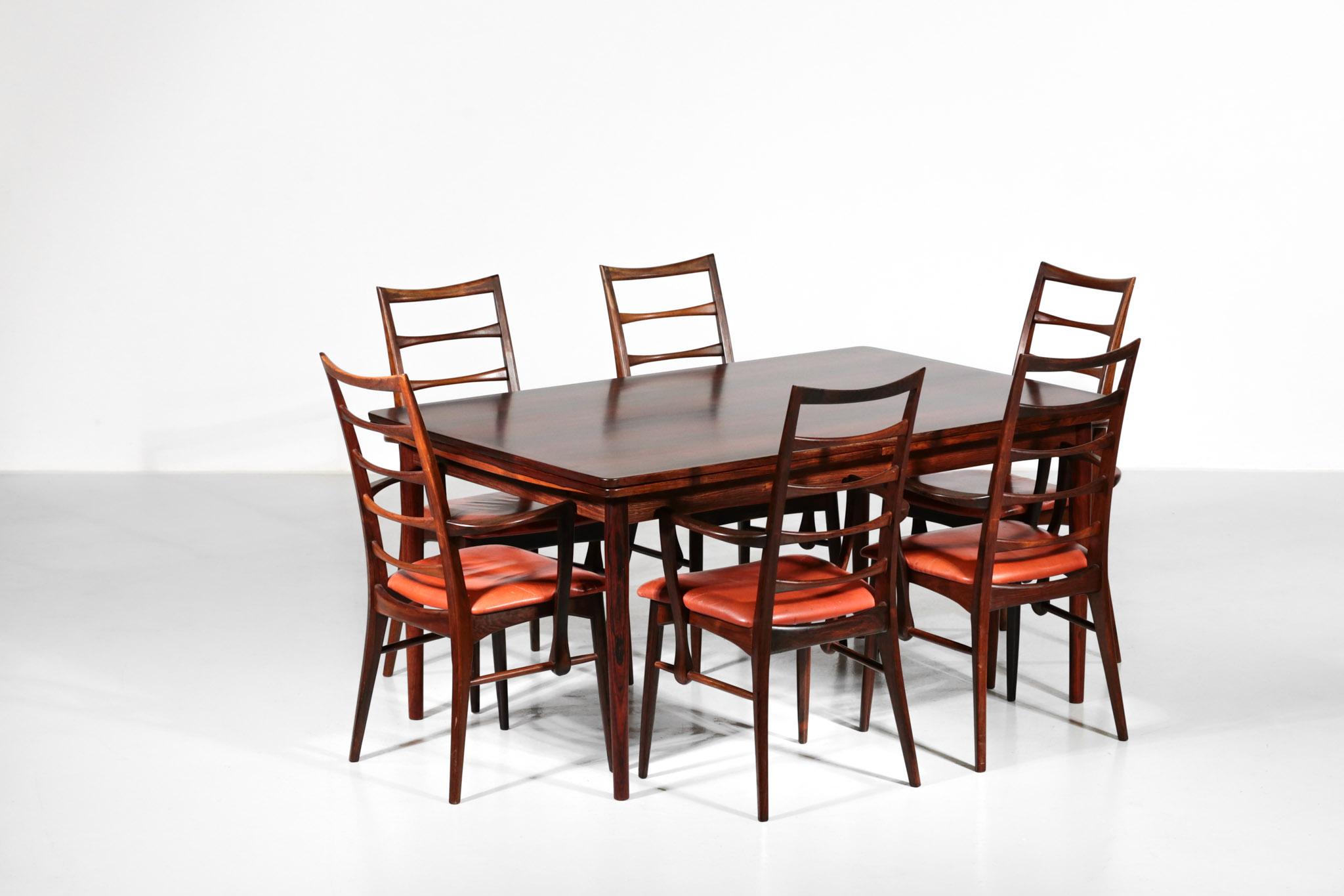 Grande table à manger Arne Vodder Design danois scandinave Danish Sibast D281 en vente 5