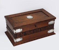 Large Art & Crafts Sterling Silver-Mounted Cigar/Cigarette Box With Hinged Lid