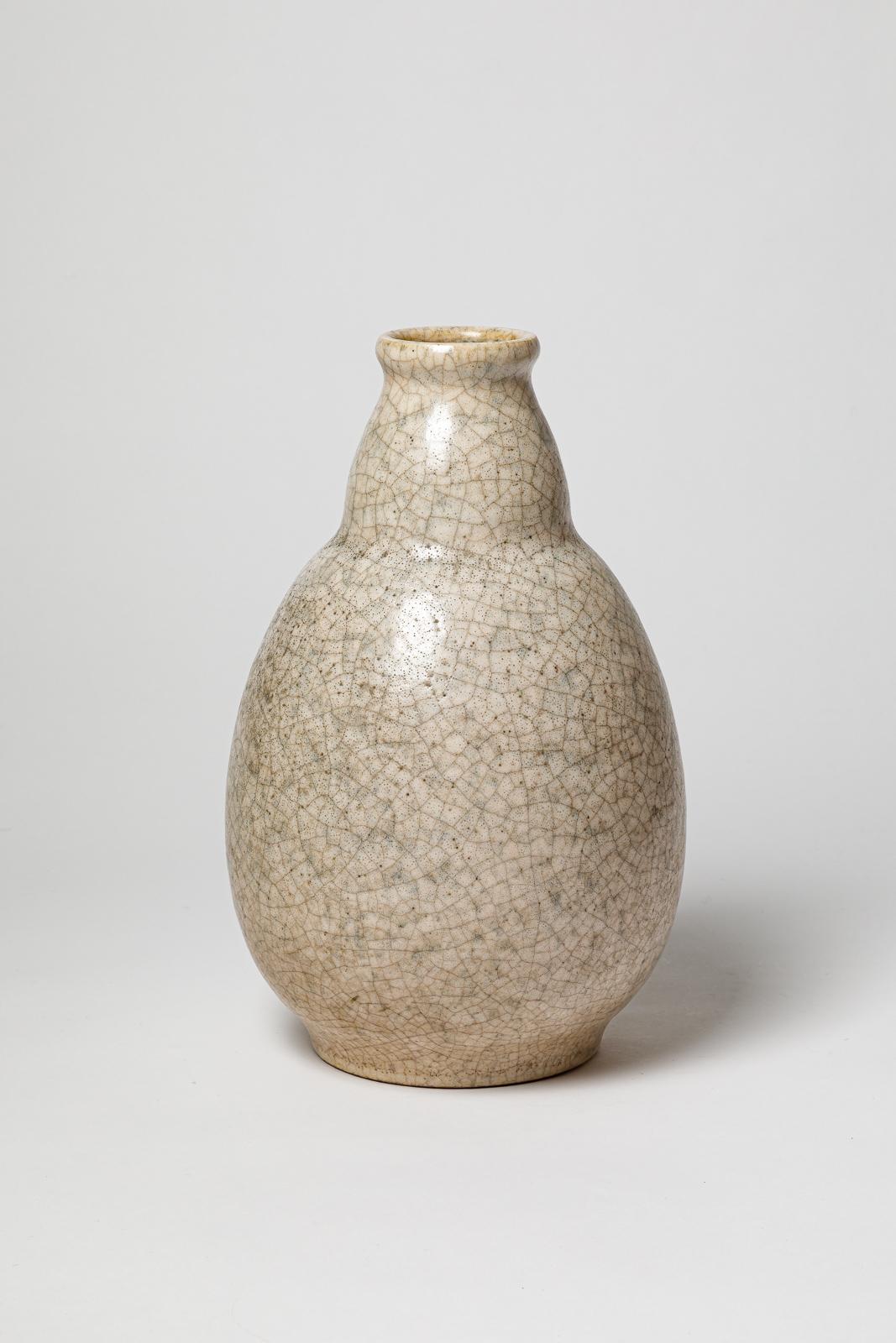 Art déco grand vase art déco en céramique design du 20ème siècle par Georges Jaegle 1940 Besnard en vente