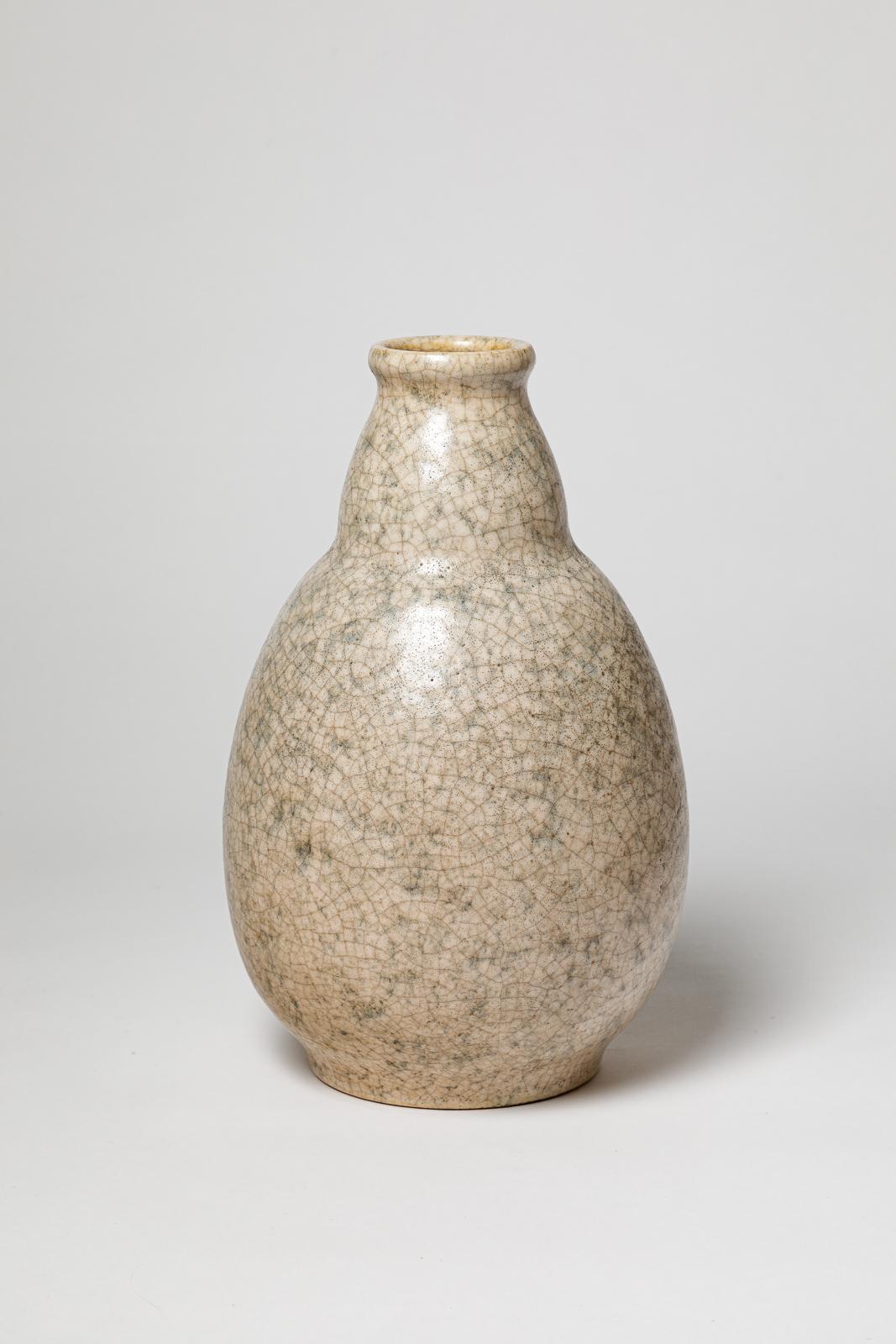 grand vase art déco en céramique design du 20ème siècle par Georges Jaegle 1940 Besnard Excellent état - En vente à Neuilly-en- sancerre, FR