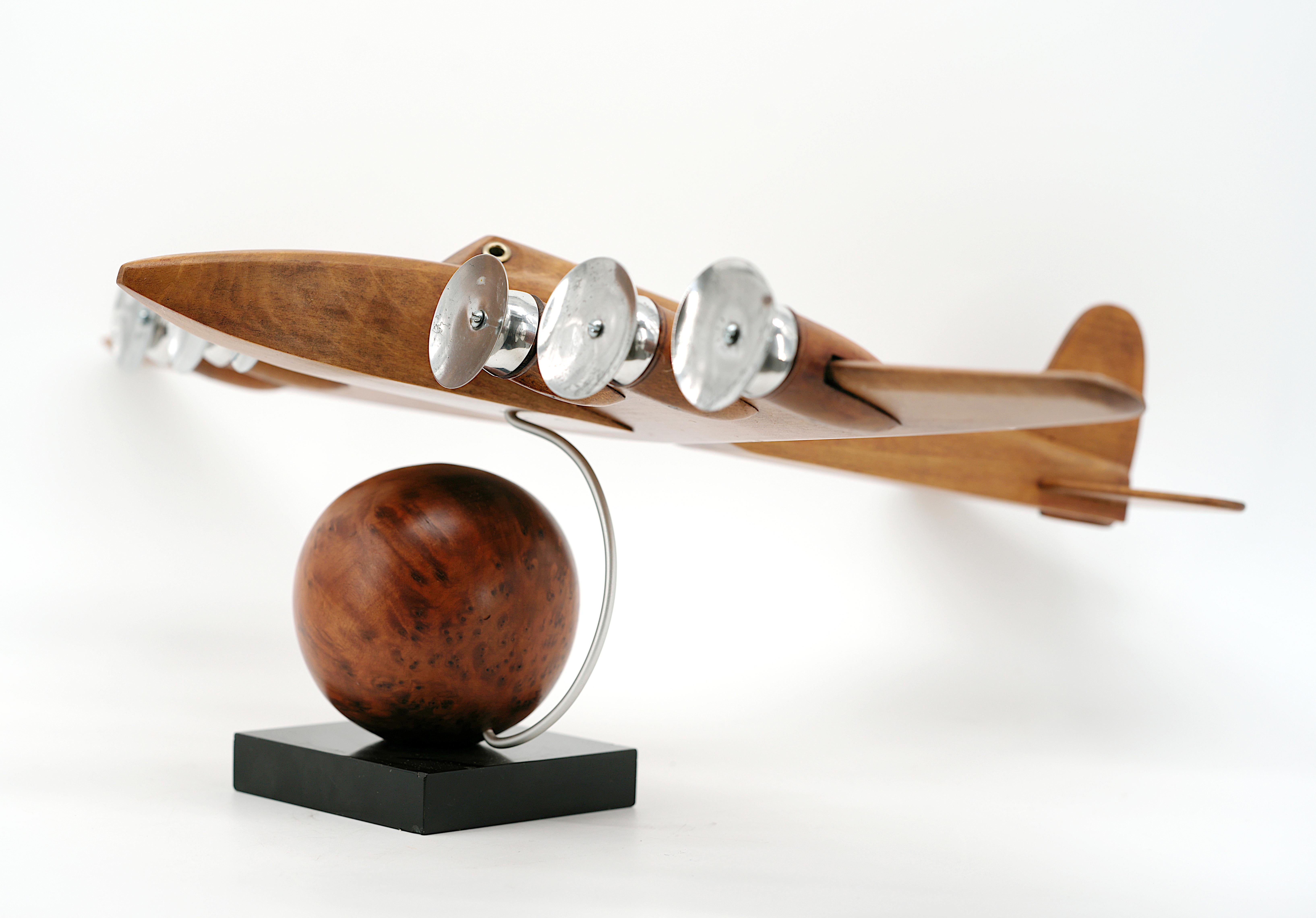 Grand modèle d'avion Art déco par ART BOIS, années 1930 en vente 7