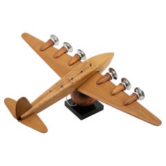Large Art Deco Airplane Model by ART BOIS 1930s