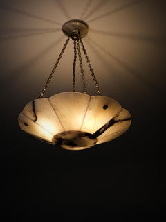 Large Art deco alabaster ceiling light by unknown designer, 1920s