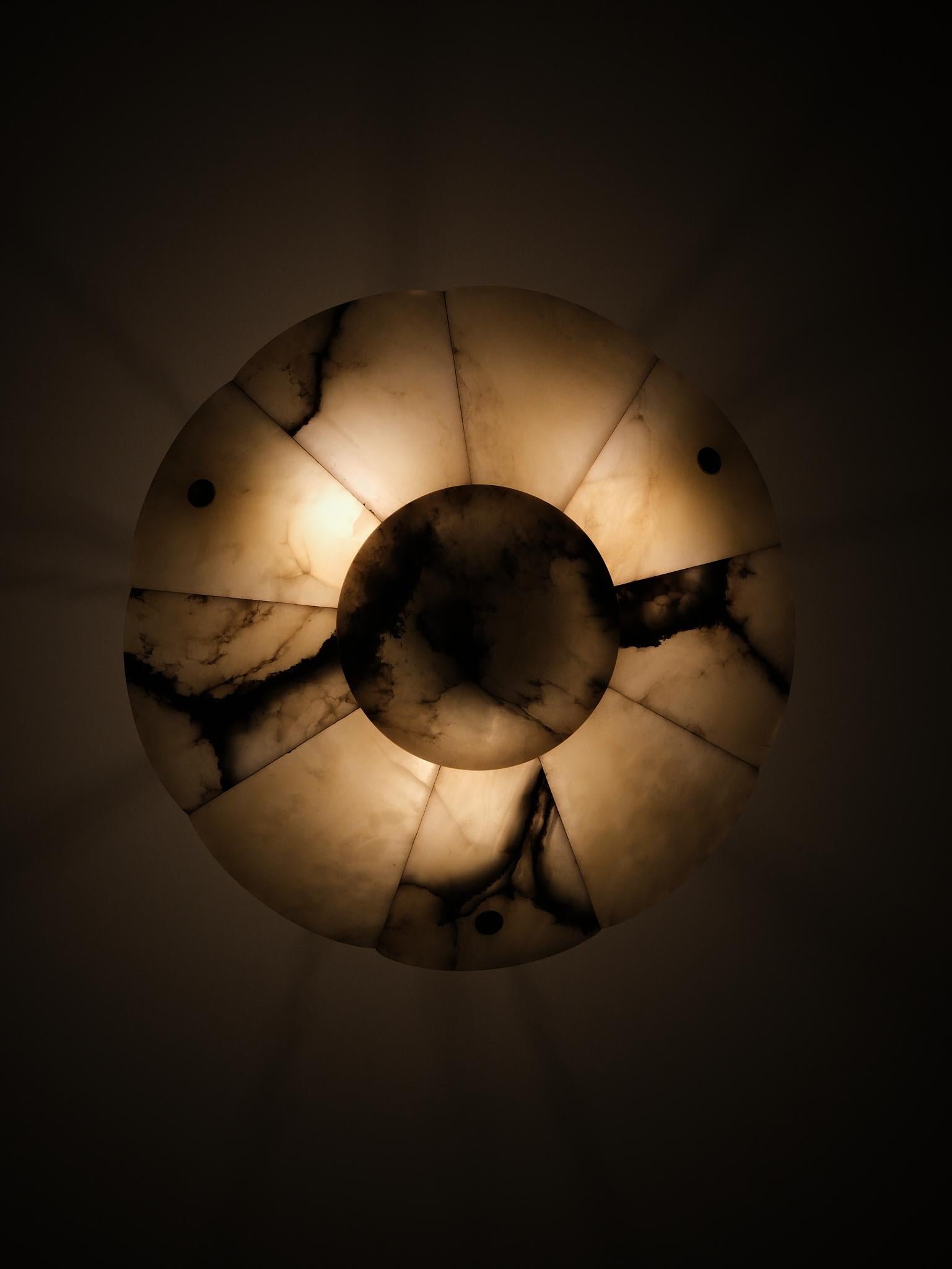 Große Art-déco-Deckenleuchte aus Alabaster von unbekanntem Designer, 1920er Jahre (Skandinavische Moderne) im Angebot