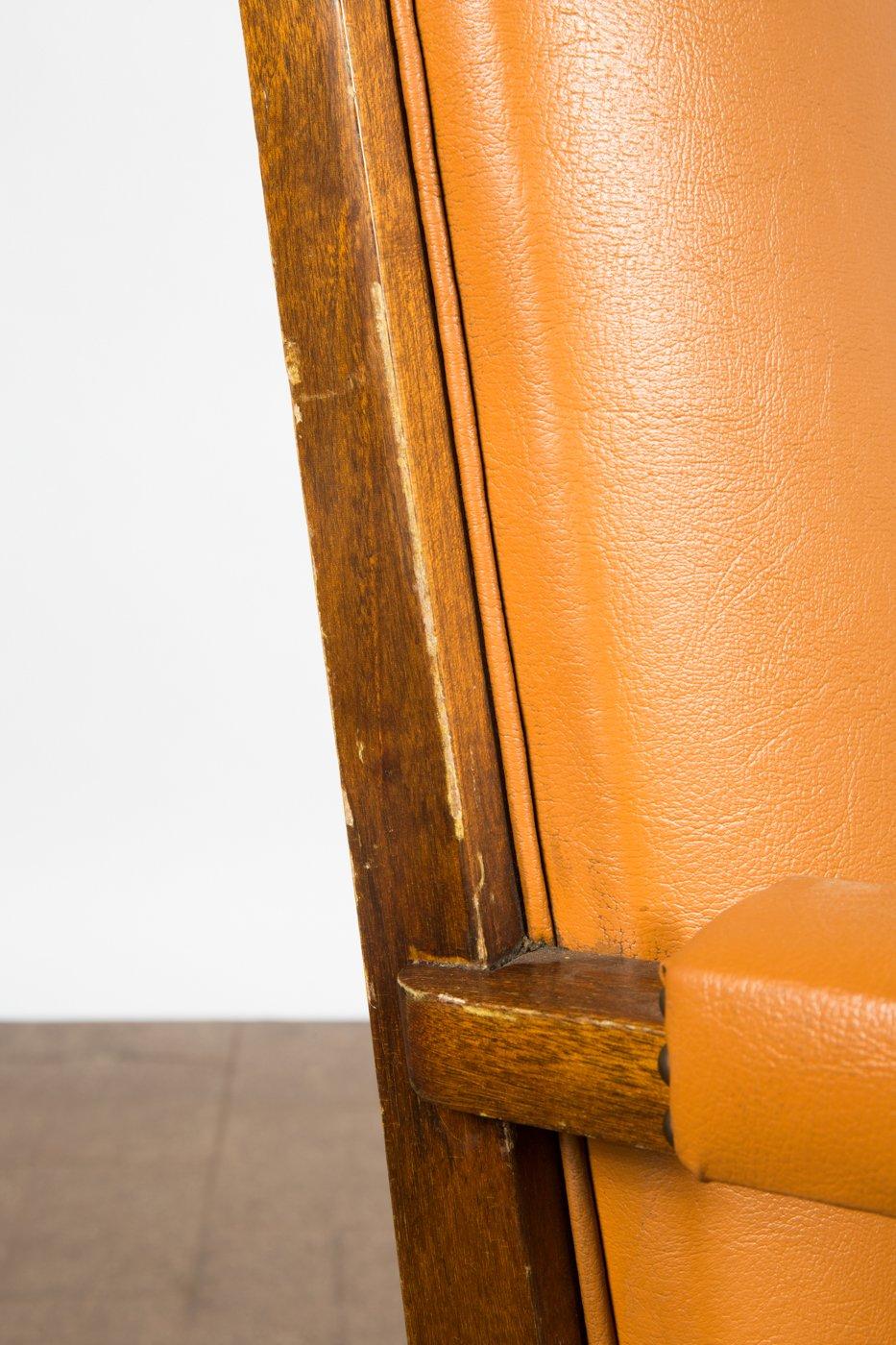 Travail du bois Grand fauteuil Art Déco  / chaise de directeur par De Coene Frères. Belgique années 1930. en vente