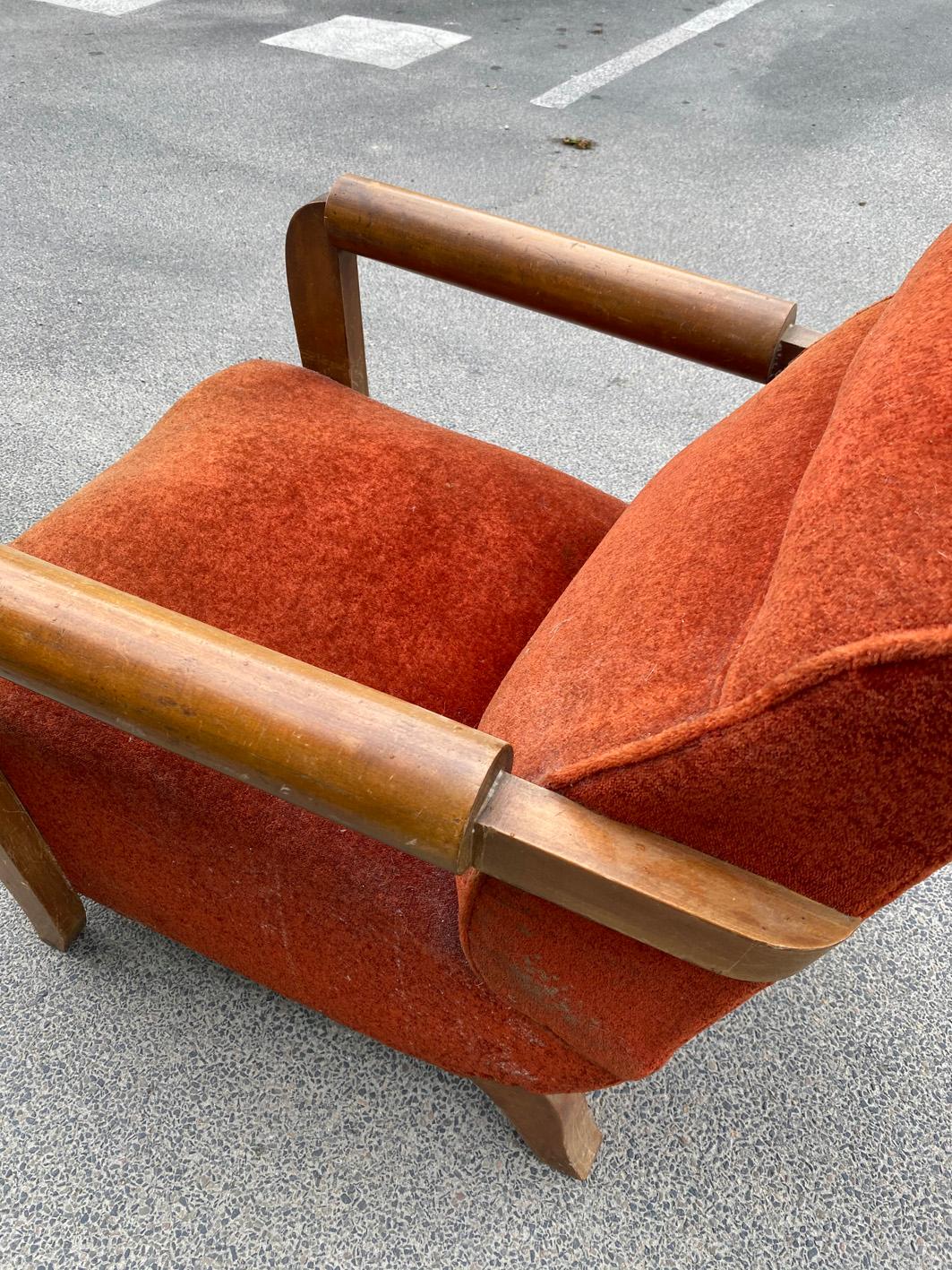 Large Art Deco Armchair in the Style of André Domin, circa 1930 For Sale 4