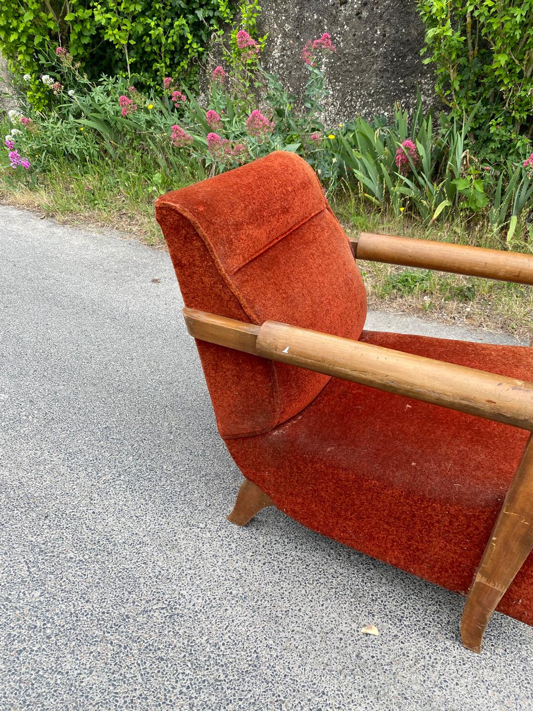Large Art Deco Armchair in the Style of André Domin, circa 1930 For Sale 1