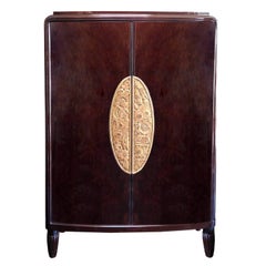 Large Art Deco Armoire in Dark Oak by Louis Majorelle