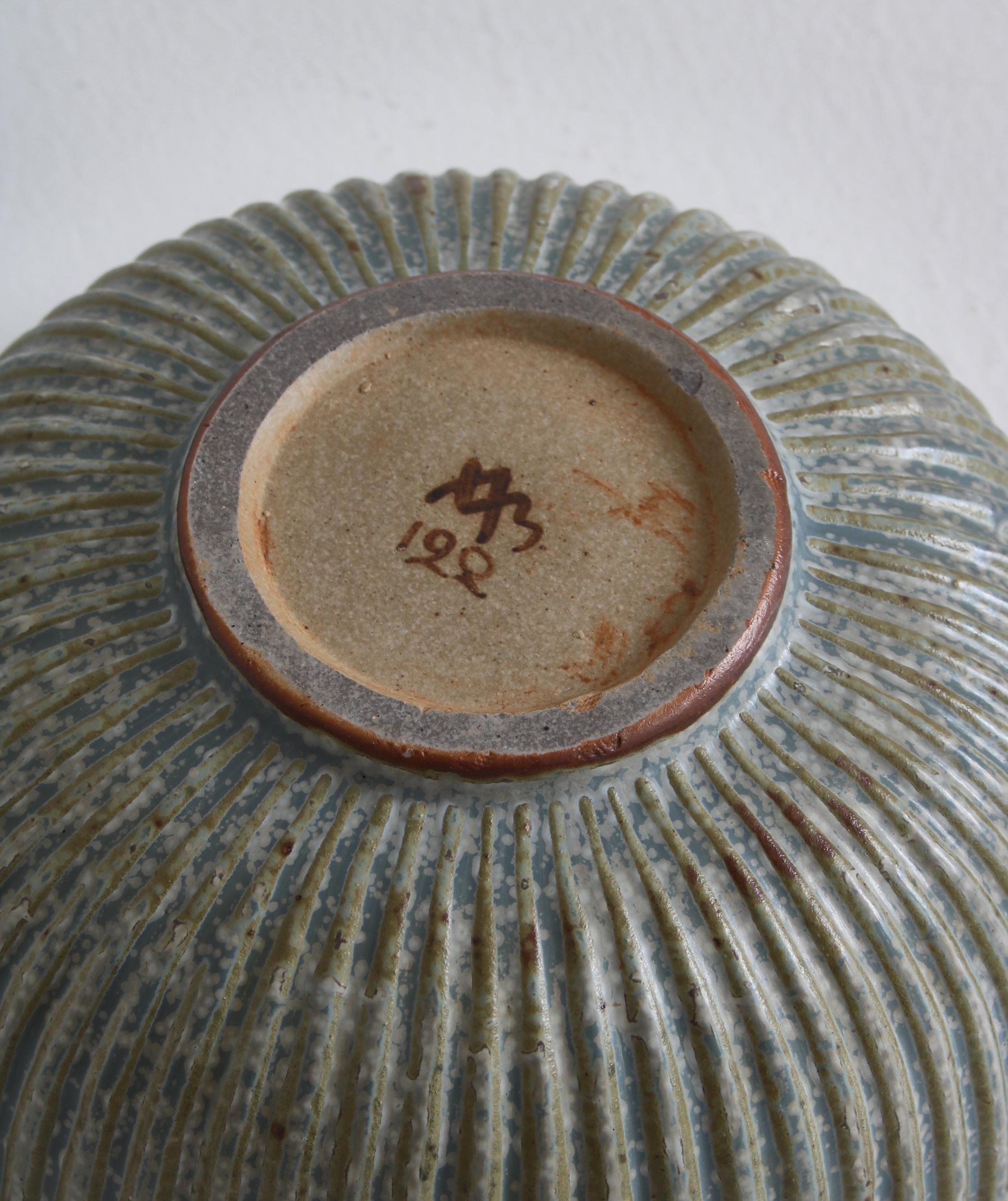 Mid-20th Century Large Art Deco Arne Bang Stoneware Bowl from Own Studio, 1930s