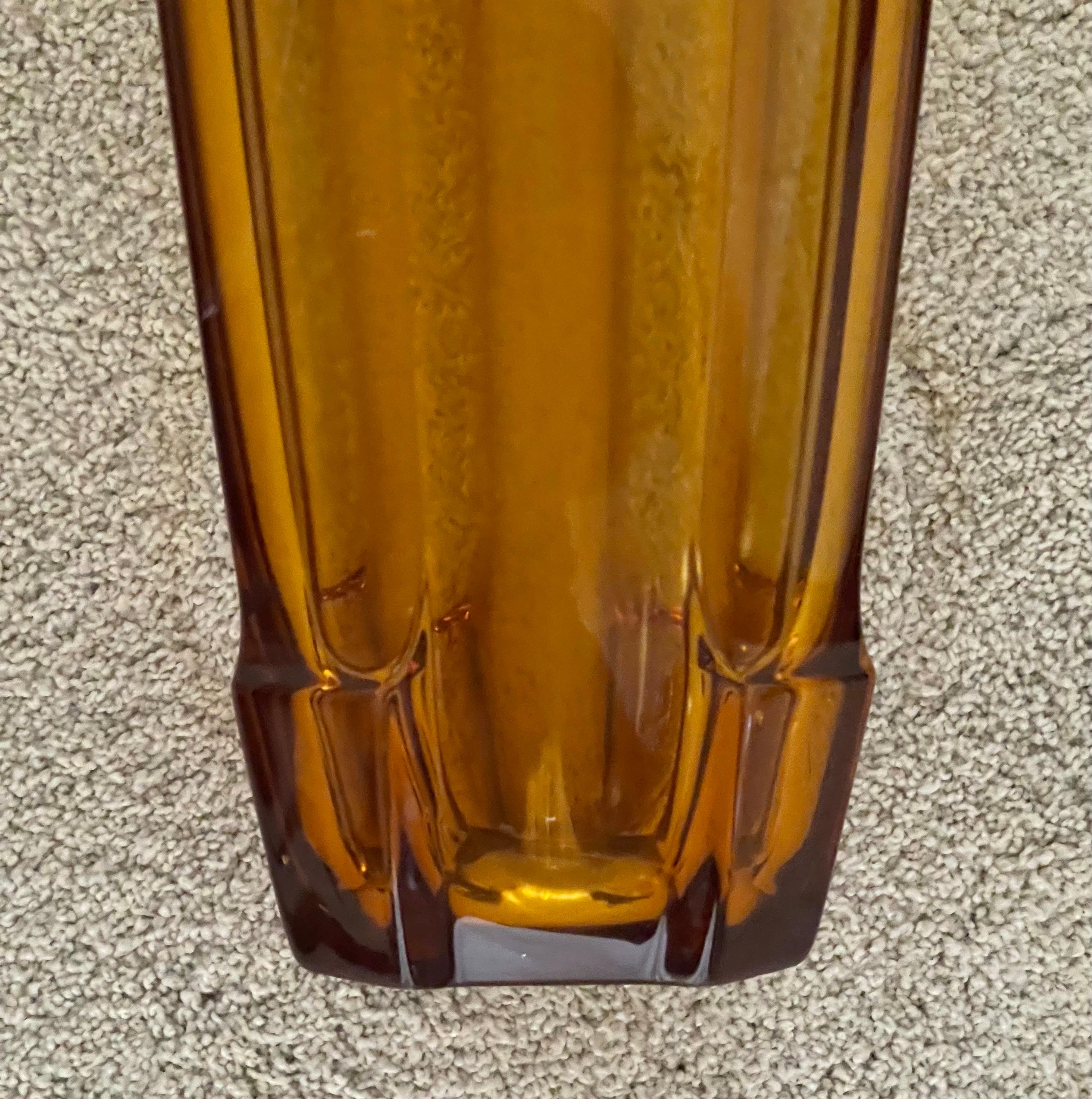 Large Art Deco Art Glass Faceted Vase by Josef Hoffmann for Moser Glassworks For Sale 2
