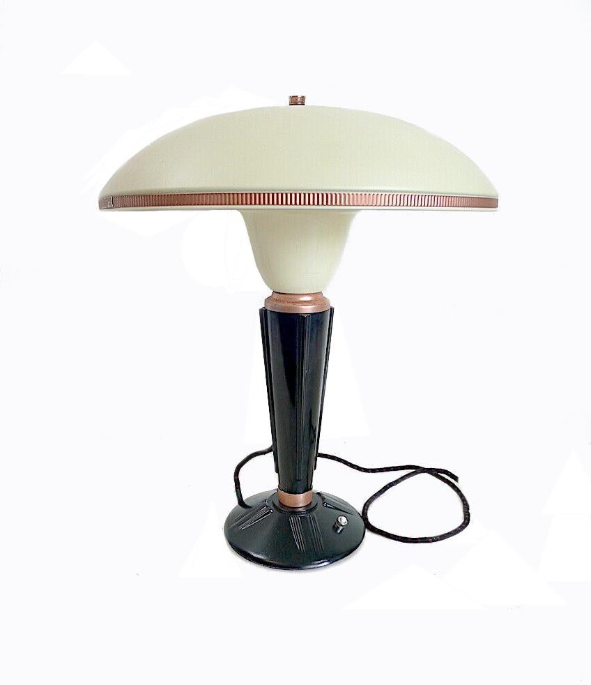 Metal Large Art Deco Bakelite Table Lamp by Eileen Gray for Jumo, France