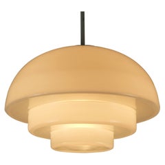 Vintage large art deco bauhaus glass PENDANT LIGHT mithras a. walther & sons 1930s