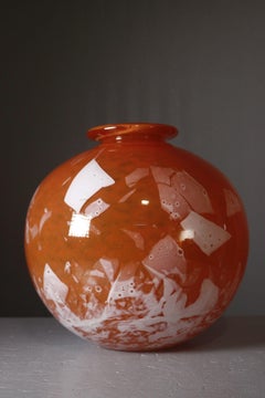 Large Art Déco blown glass vase by Lorrain, Daum Croismare Nancy 1920s