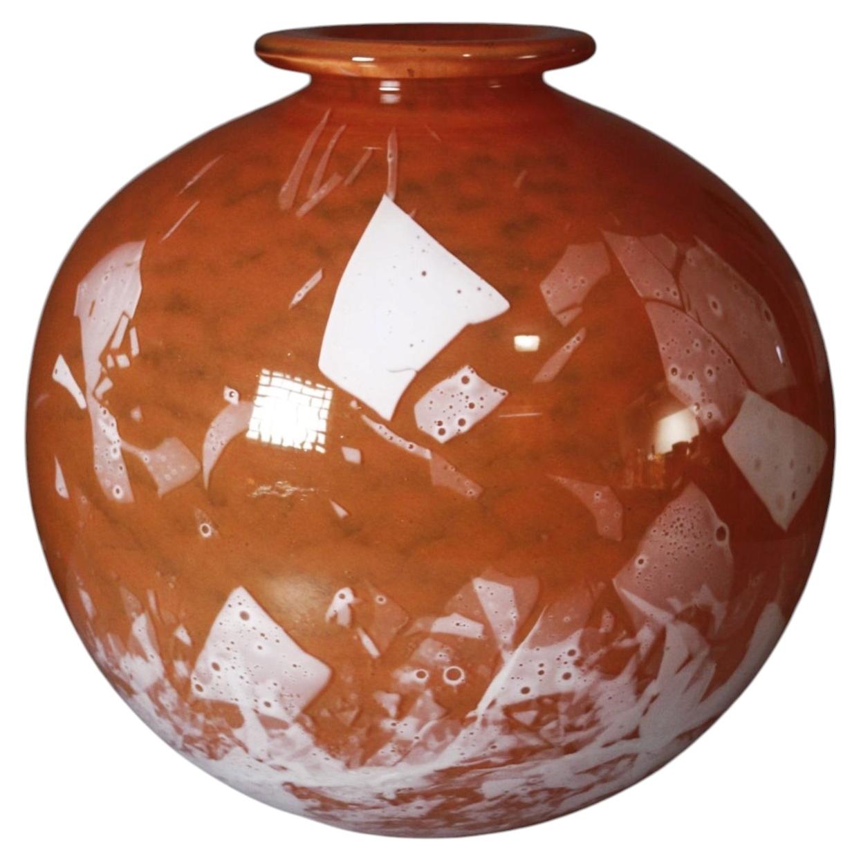 Large Art Déco blown glass vase by Lorrain, Daum Croismare Nancy 1920s