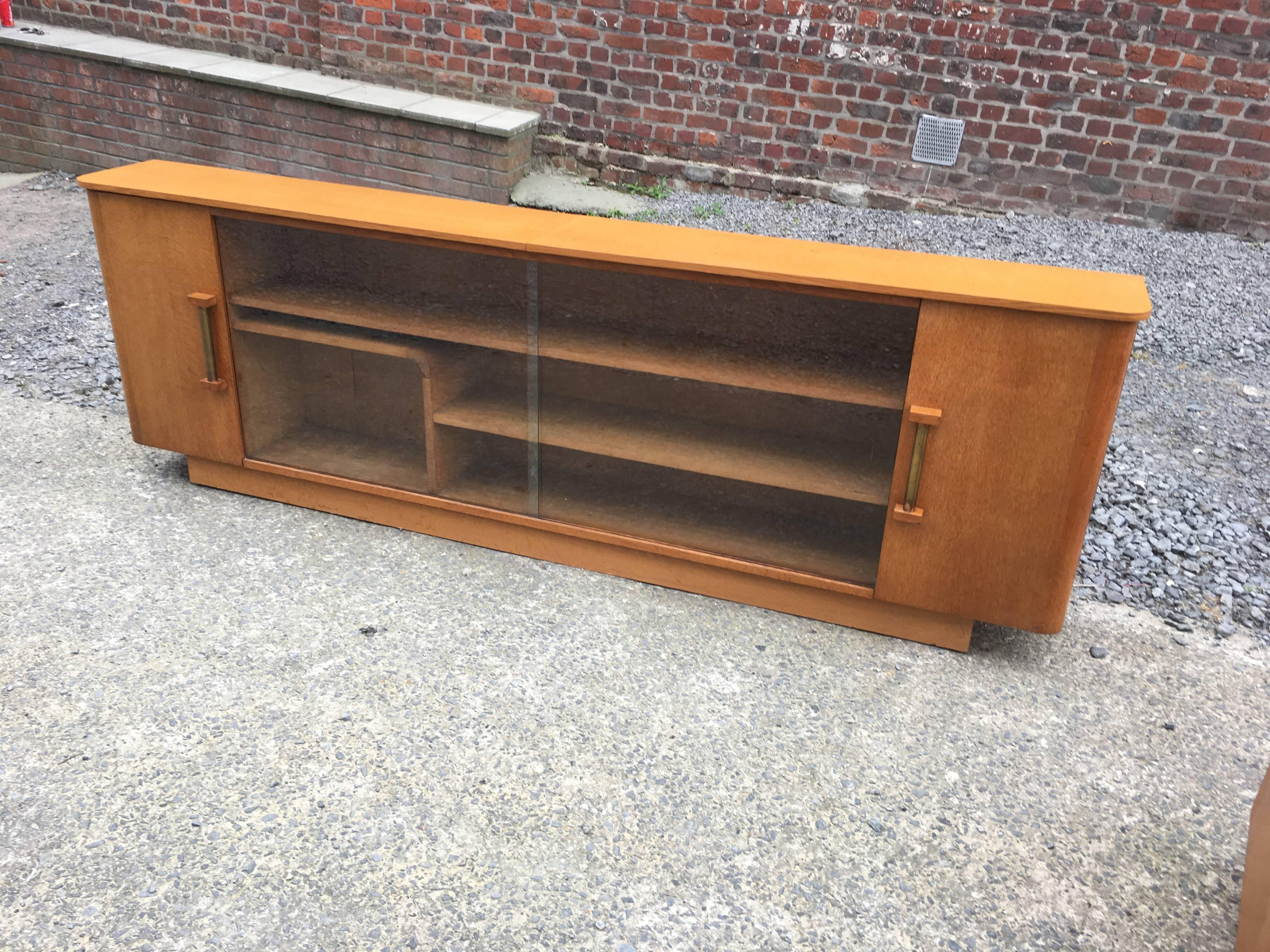 Large Art Deco Bookcase in Oak, circa 1940 4