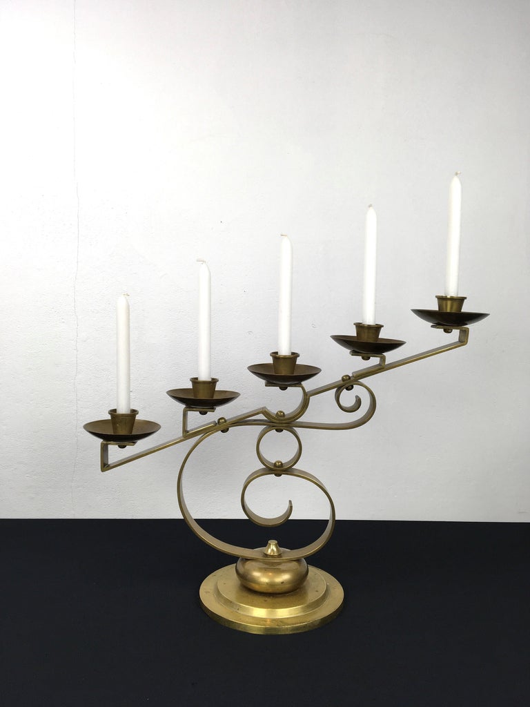 5 Armed Art Deco Candle Holder For Sale at 1stDibs