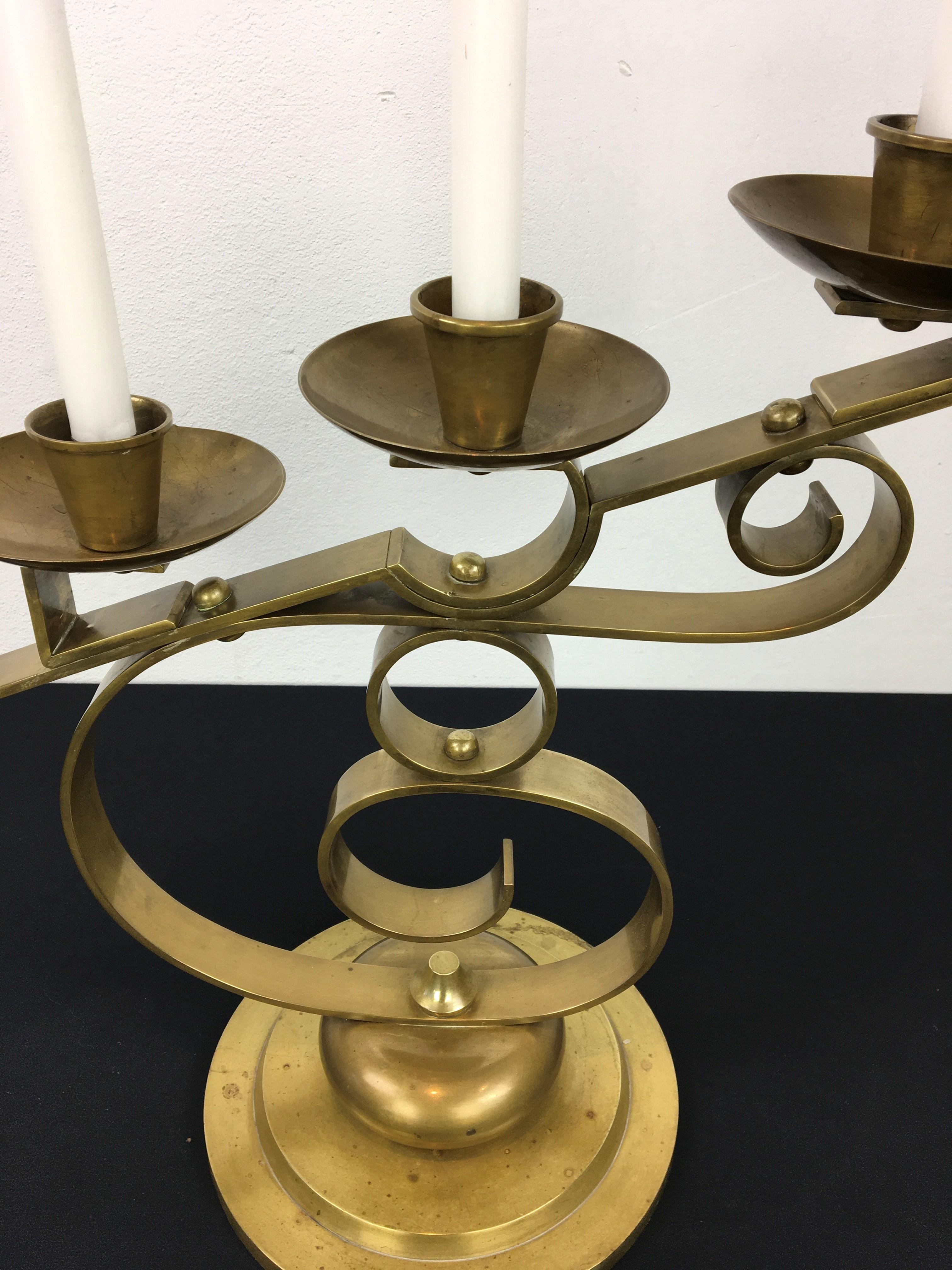 5 -Armed Art Deco Candle Holder  For Sale 3