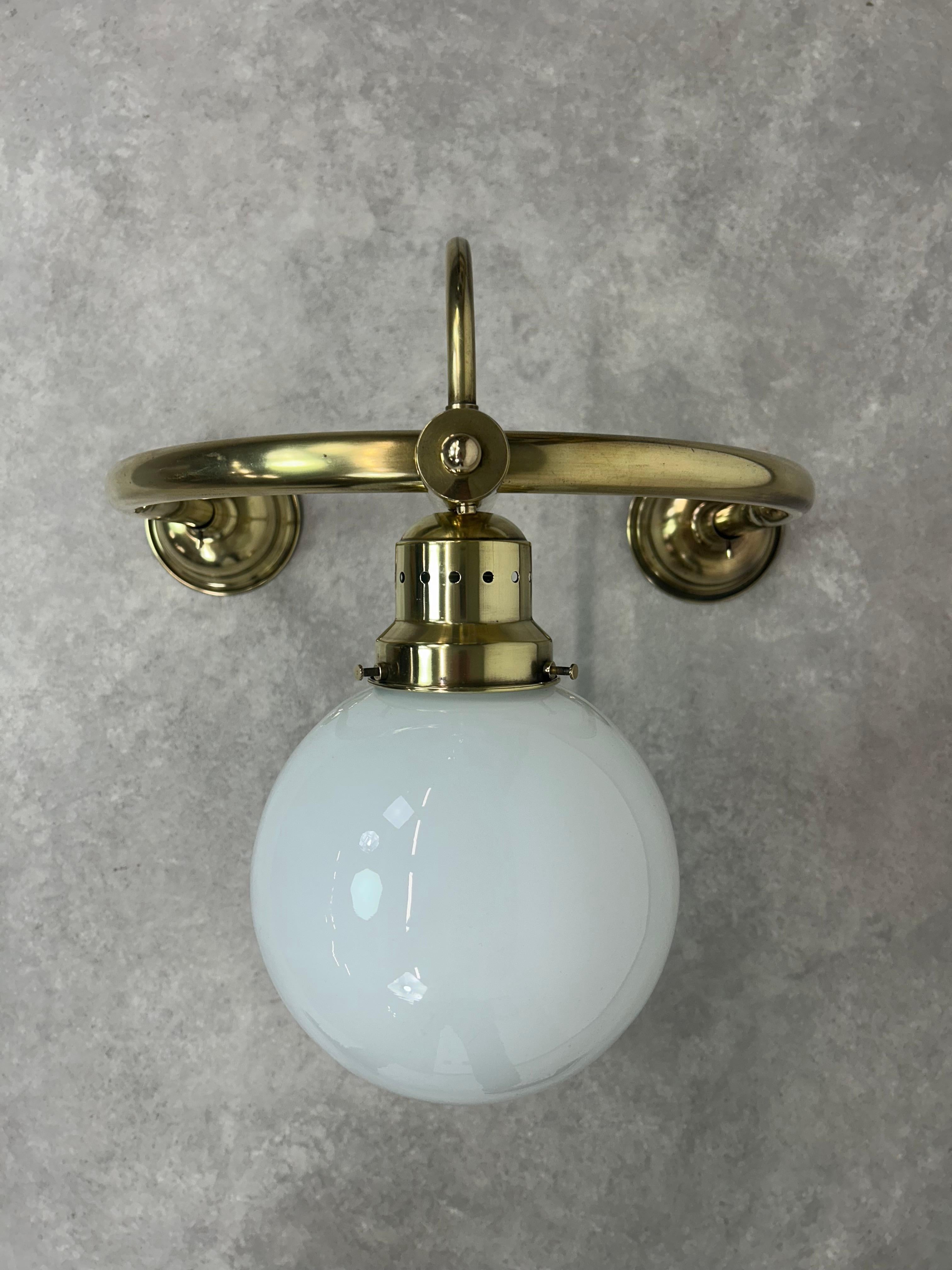Art Deco Large art deco brass wall lamp For Sale
