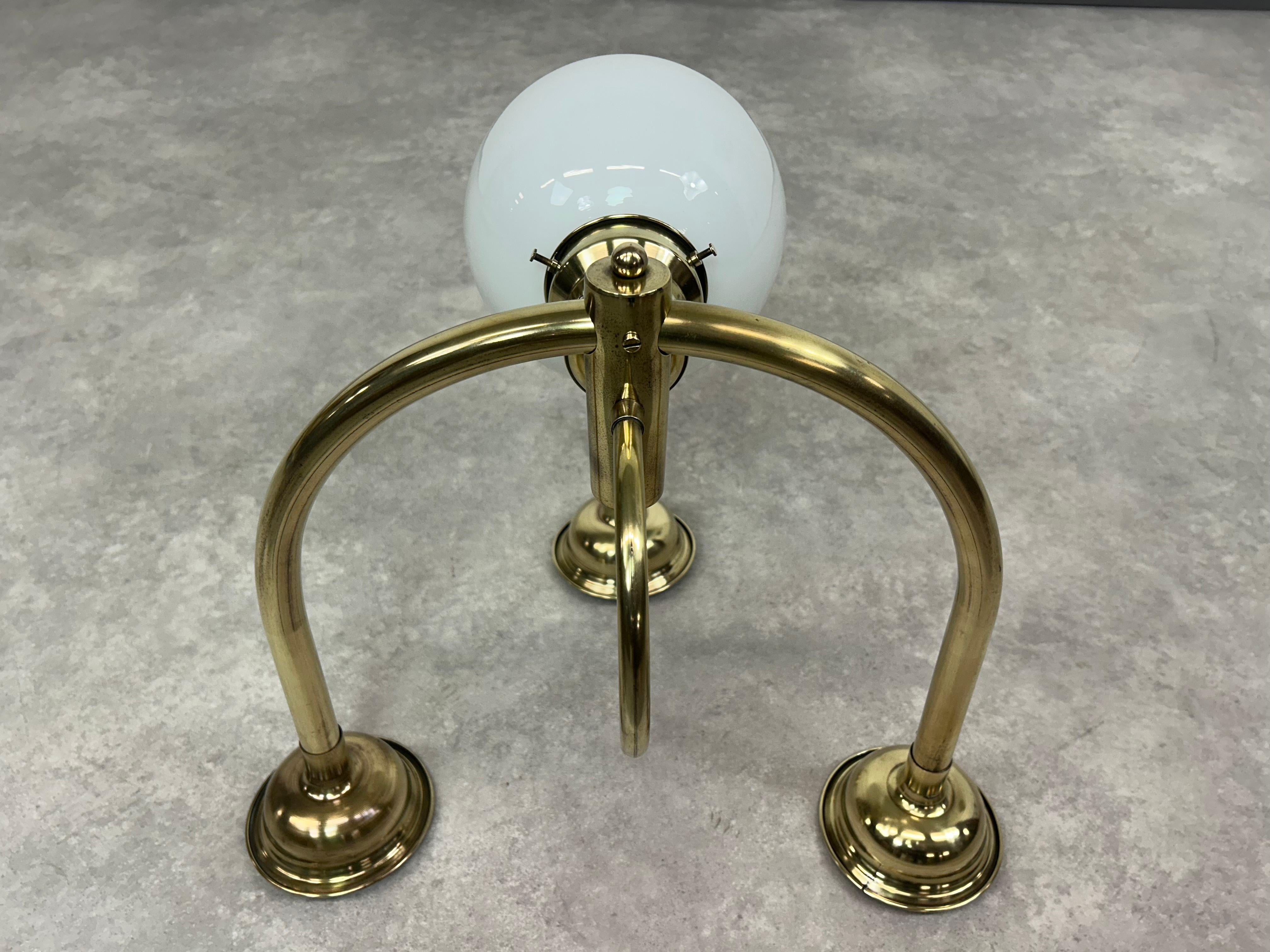 Large art deco brass wall lamp For Sale 2