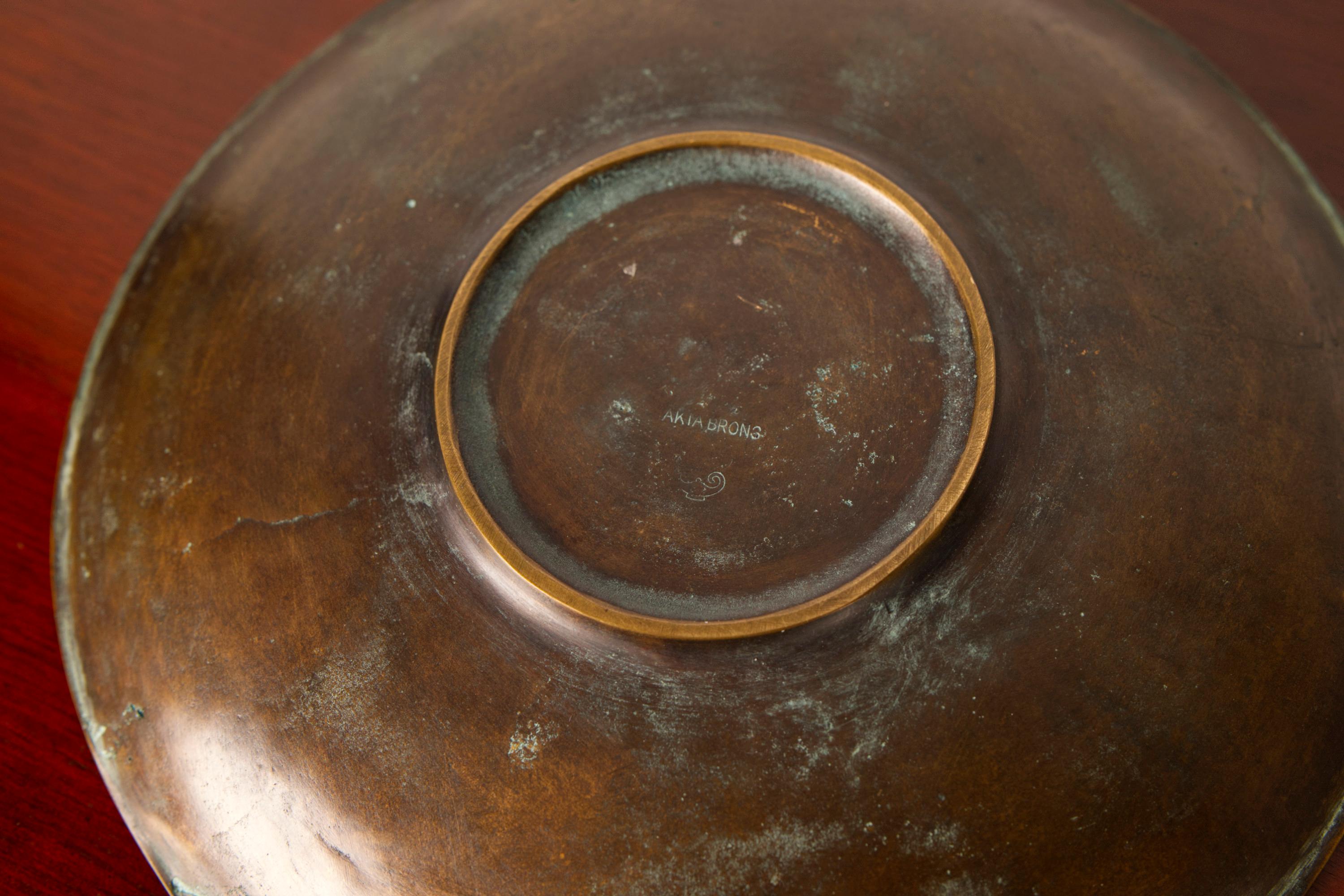 Large Art Deco Bronze Bowl by Gunnar Nylund for Akta Brons, Sweden, 1940s 5