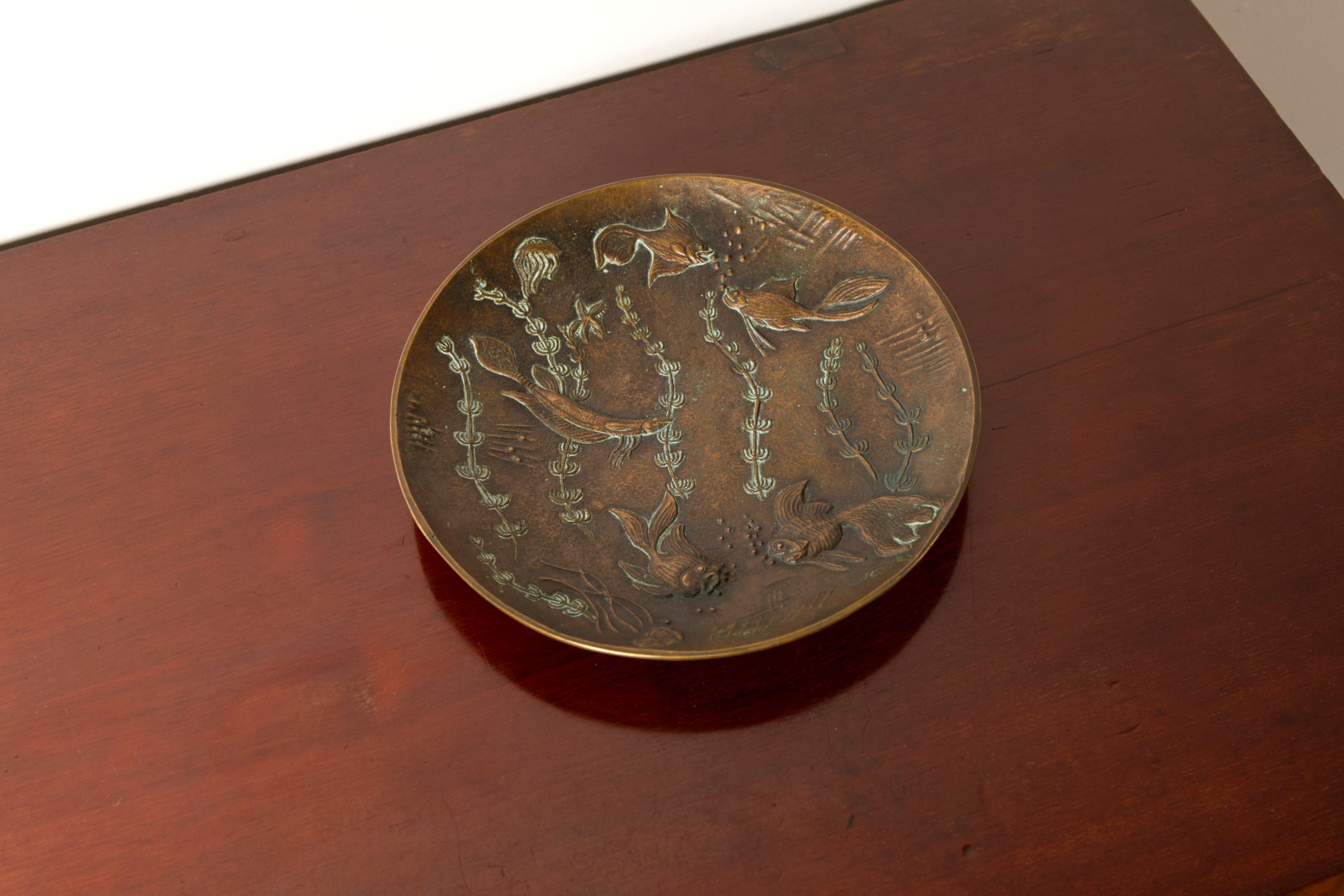 Swedish Large Art Deco Bronze Bowl by Gunnar Nylund for Akta Brons, Sweden, 1940s