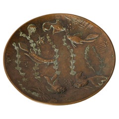 Large Art Deco Bronze Bowl by Gunnar Nylund for Akta Brons, Sweden, 1940s