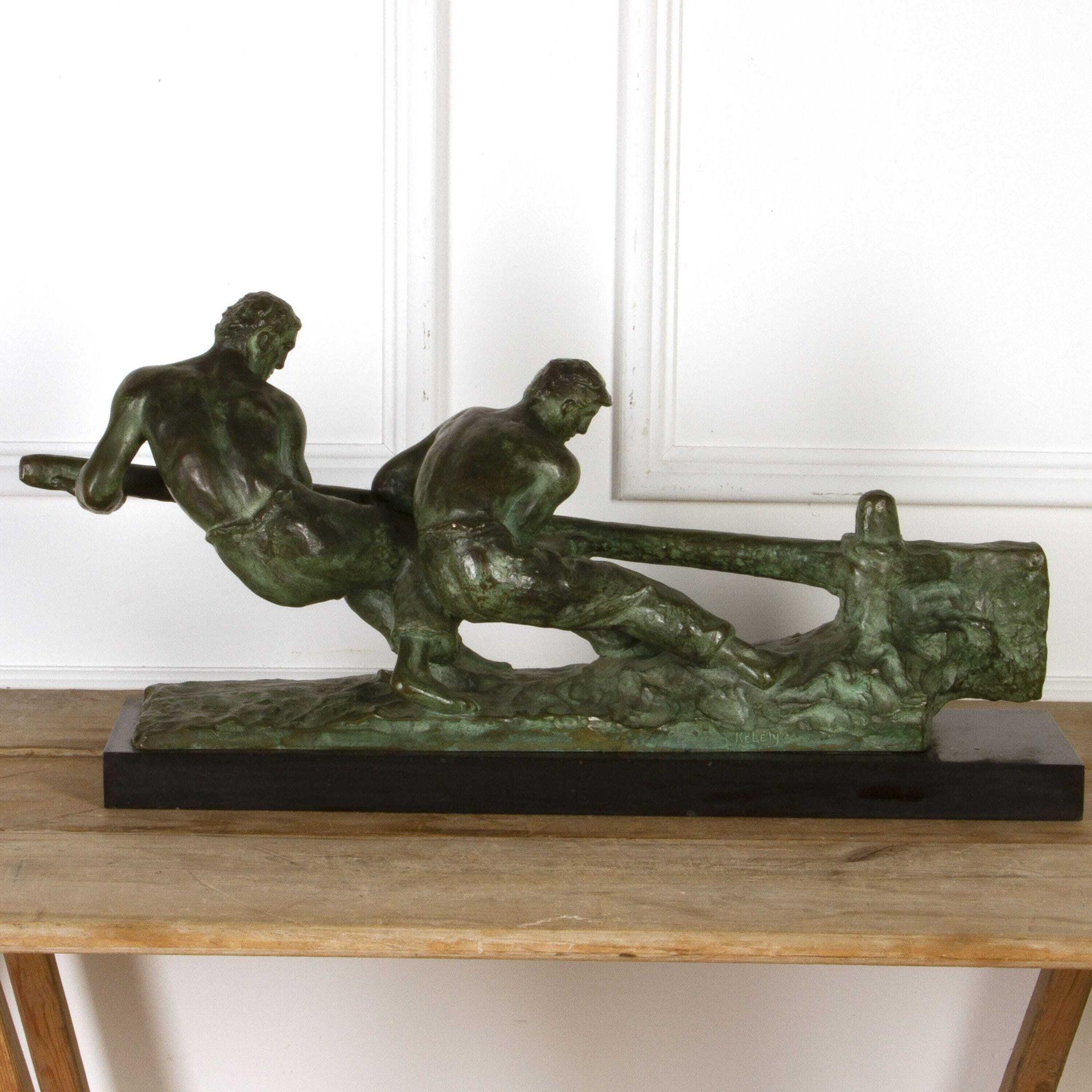Large Art Deco Bronze by A Kelety For Sale 2