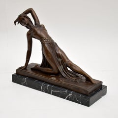 Large Art Deco Bronze Dancing Nude Figure