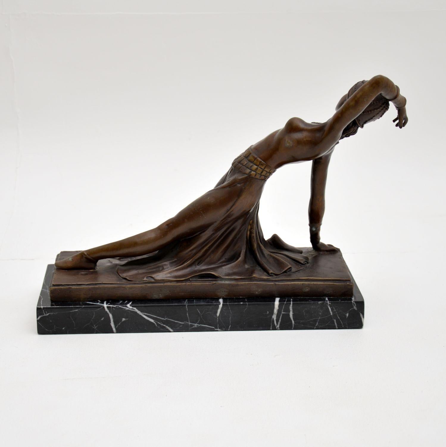 Large Art Deco Bronze Dancing Nude Figure In Good Condition In London, GB