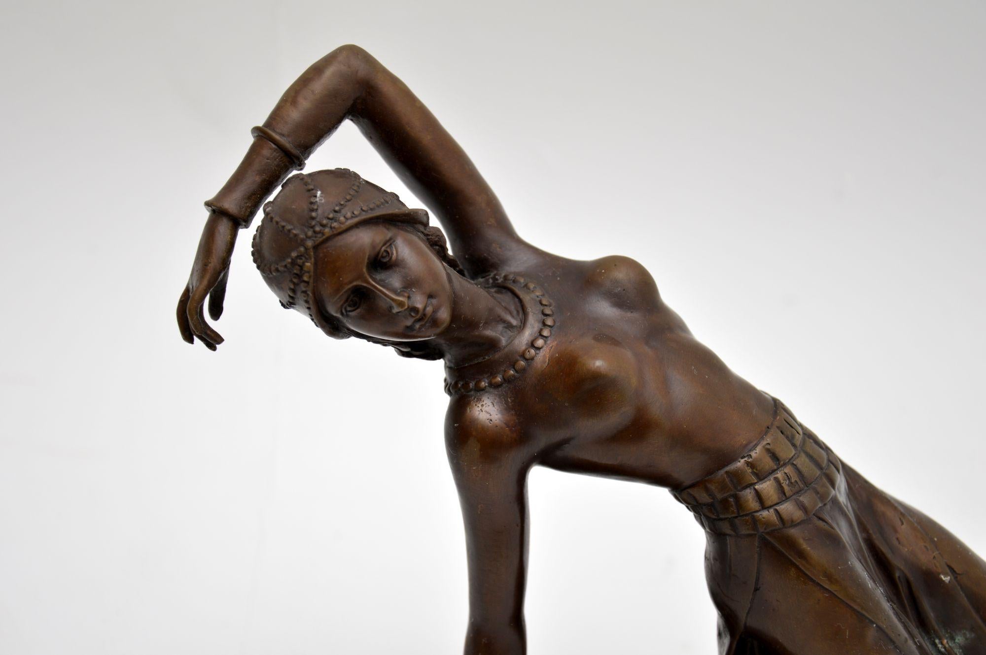 20th Century Large Art Deco Bronze Dancing Nude Figure