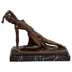 Large Art Deco Bronze Dancing Nude Figure