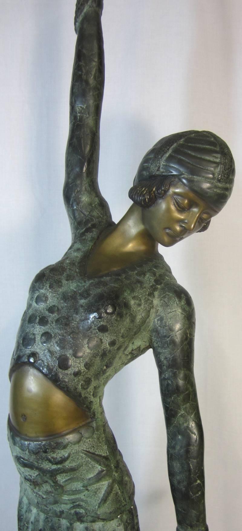 French Large Art Deco Bronze Figure