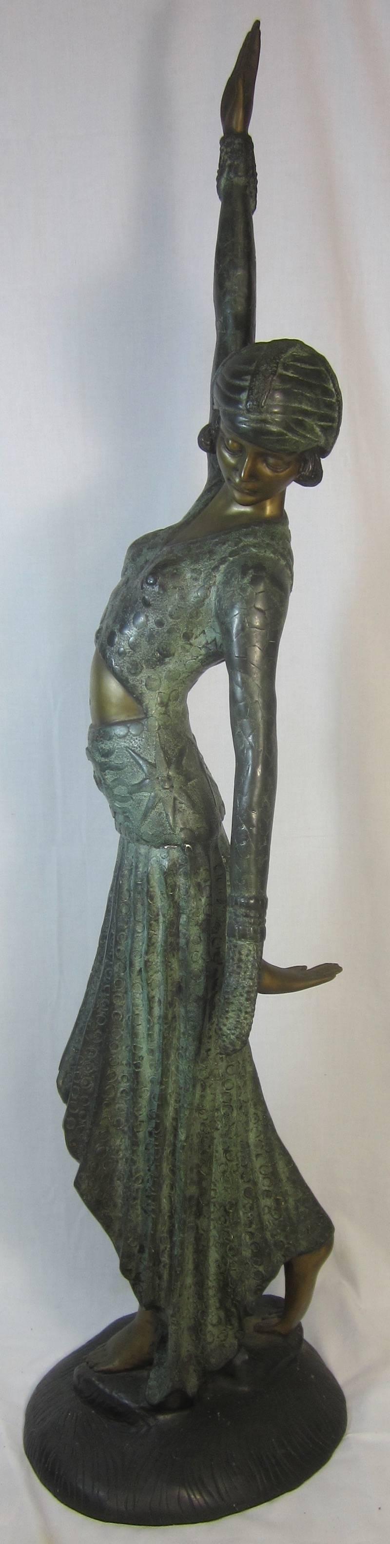 Cast Large Art Deco Bronze Figure